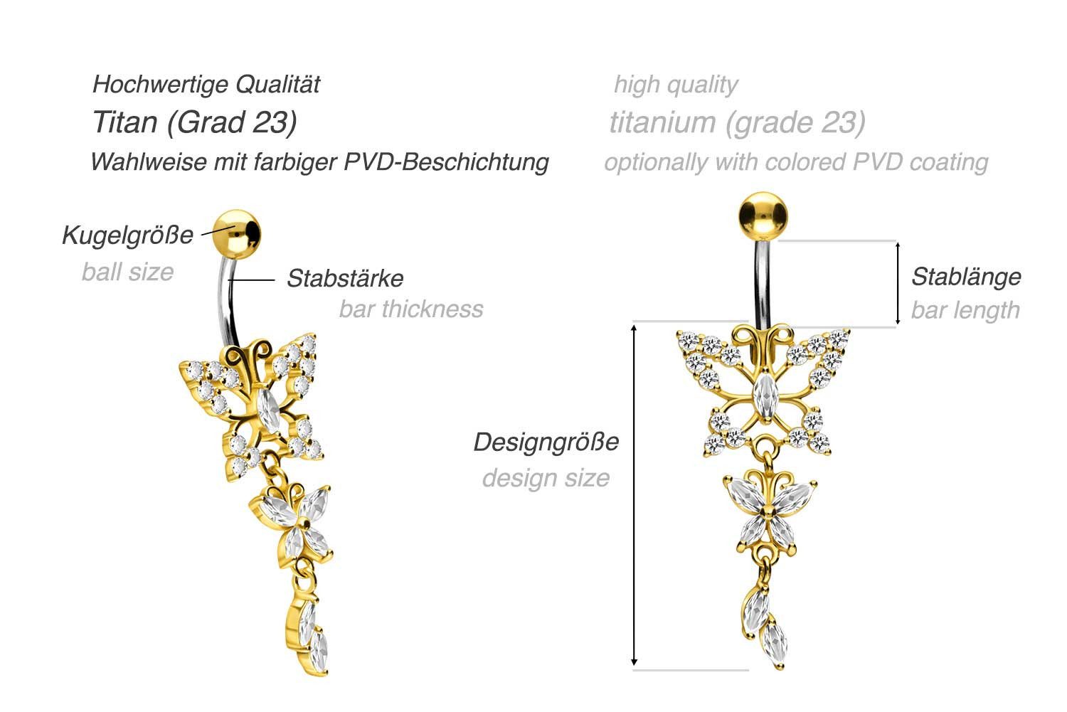 PIERCINGLINE Bauchnabelpiercing Titan Bananabell mit 925er Silber-Design SC günstig online kaufen