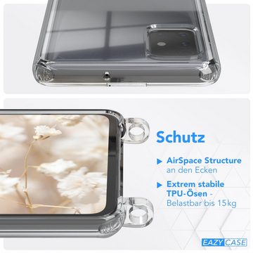 EAZY CASE Handykette Boho Umhängeband für Samsung Galaxy A51 6,5 Zoll, Schulterriemen Taschenband Handyband Clear Hülle mit Band Braun Mix