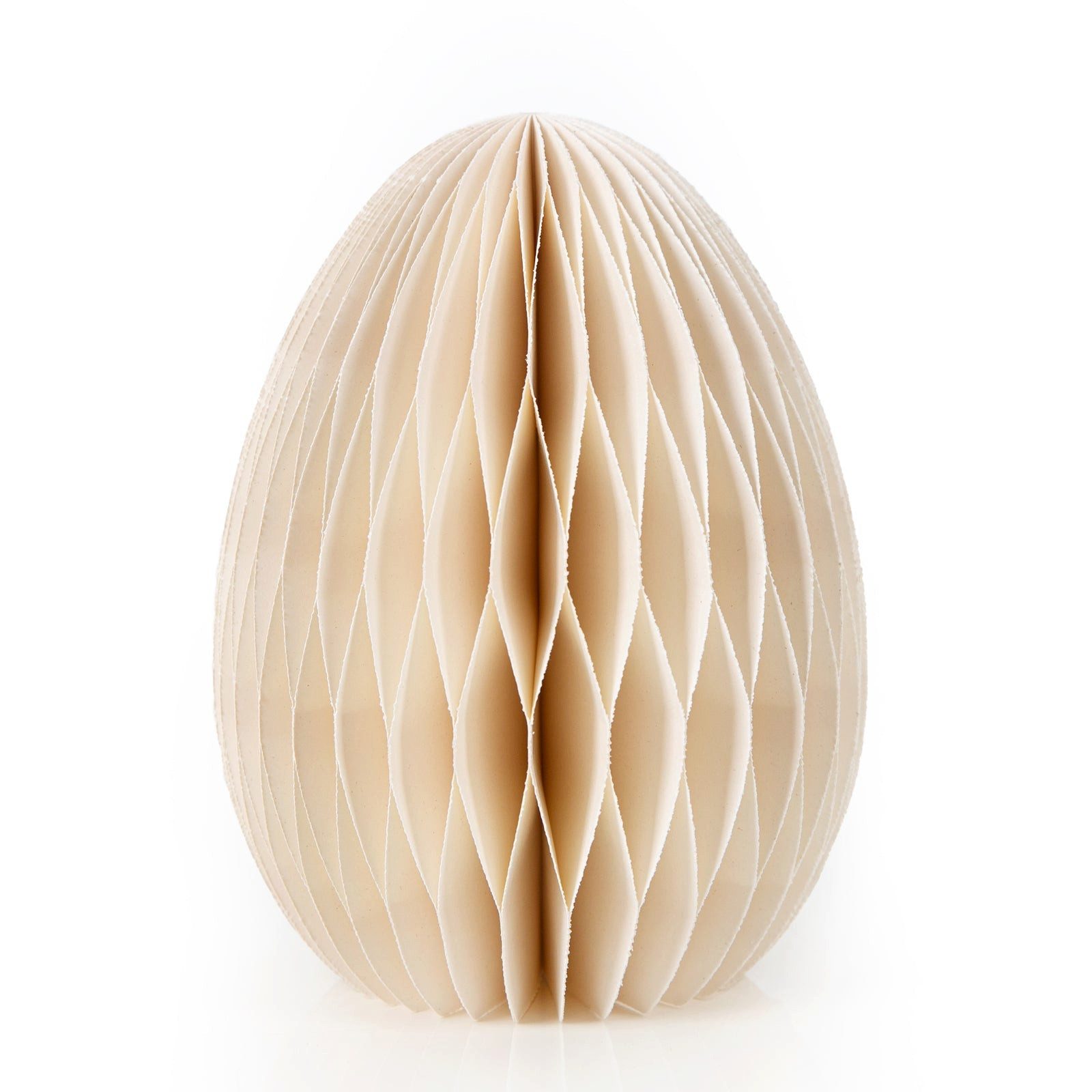 Logbuch-Verlag Dekofigur Osterei aus Papier beige zum Hinstellen Honeycomb Wabenball Ei 15 cm