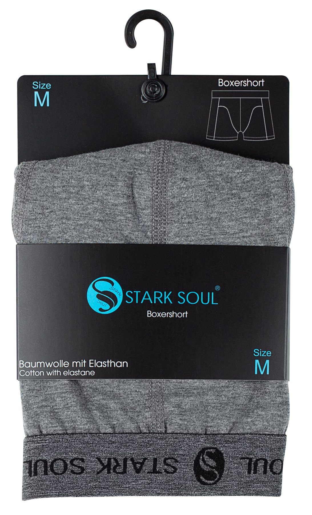 Stark Soul® Pack, 3er - Baumwolle Boxershorts, Trunks Herren Boxershorts 3er-Pack Retroshorts, weiche Grau-Melange