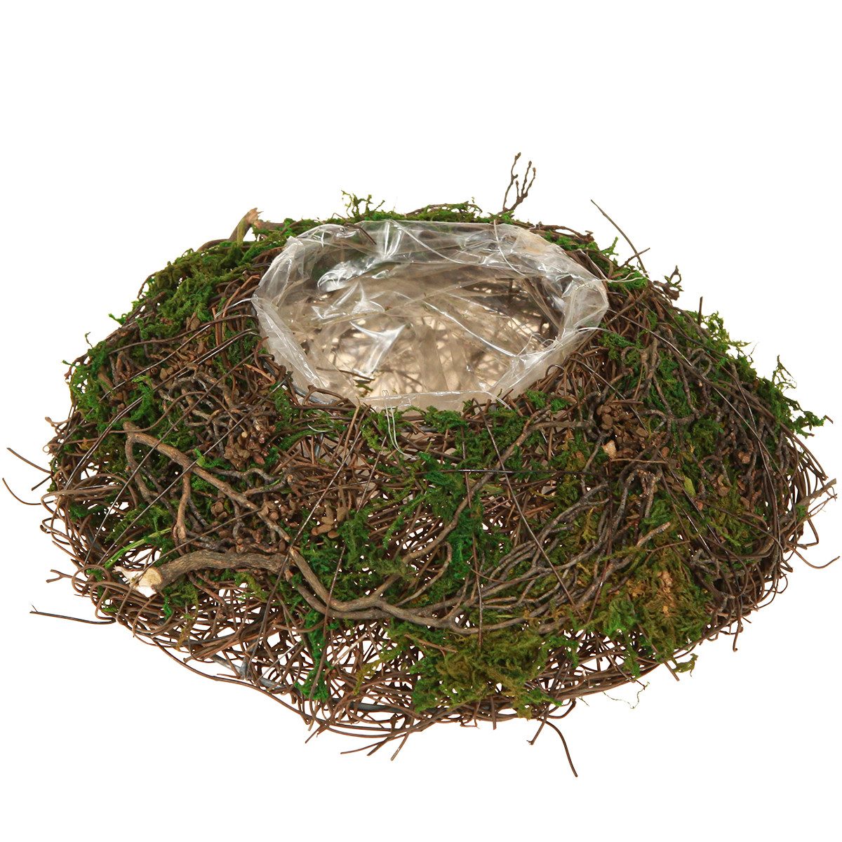 Florists Products Pflanzschale Dekorative Pflanzschale aus Reben und Moos mit Folie für