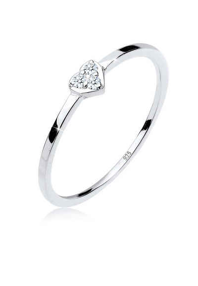 Elli DIAMONDS Verlobungsring Herz Symbol Diamant 0.04 ct. 925er Sterling Silber