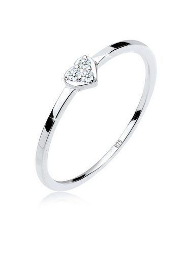Elli DIAMONDS Verlobungsring »Herz Symbol Diamant 0.04 ct. 925er Sterling Silber«