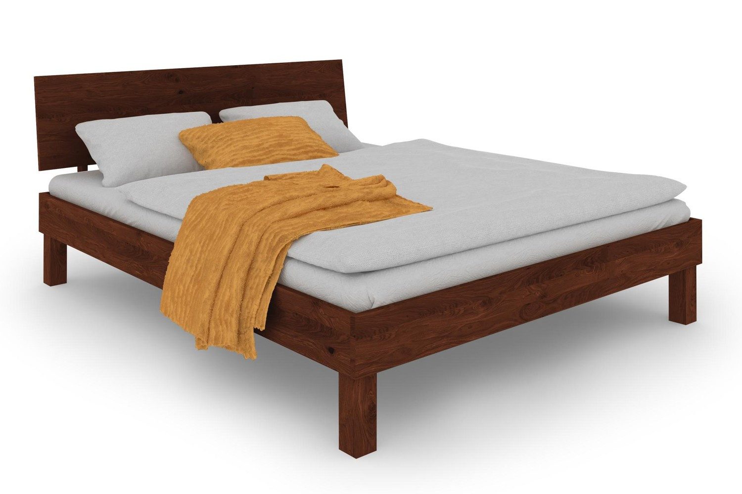 Natur24 Bett Choco Bett Zigo 1 aus Wildeiche massiv 180x200