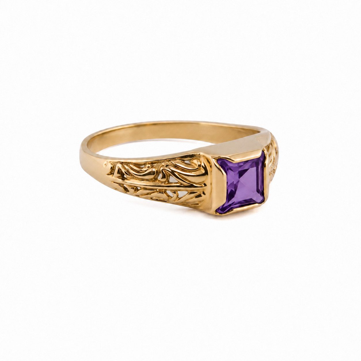 Sogni d'oro Goldring mit Amethyst, Gelbgold 375