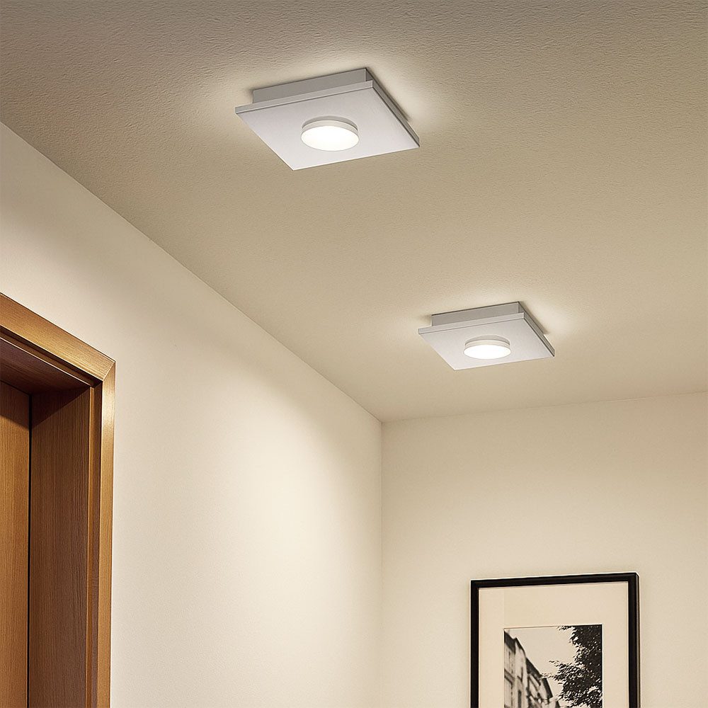 FISCHER & HONSEL LED Deckenleuchte, LED-Leuchtmittel fest verbaut, Warmweiß, Deckenlampe Deckenleuchte LED weiß Wohnraumlampe 3-Stufen 2er Set