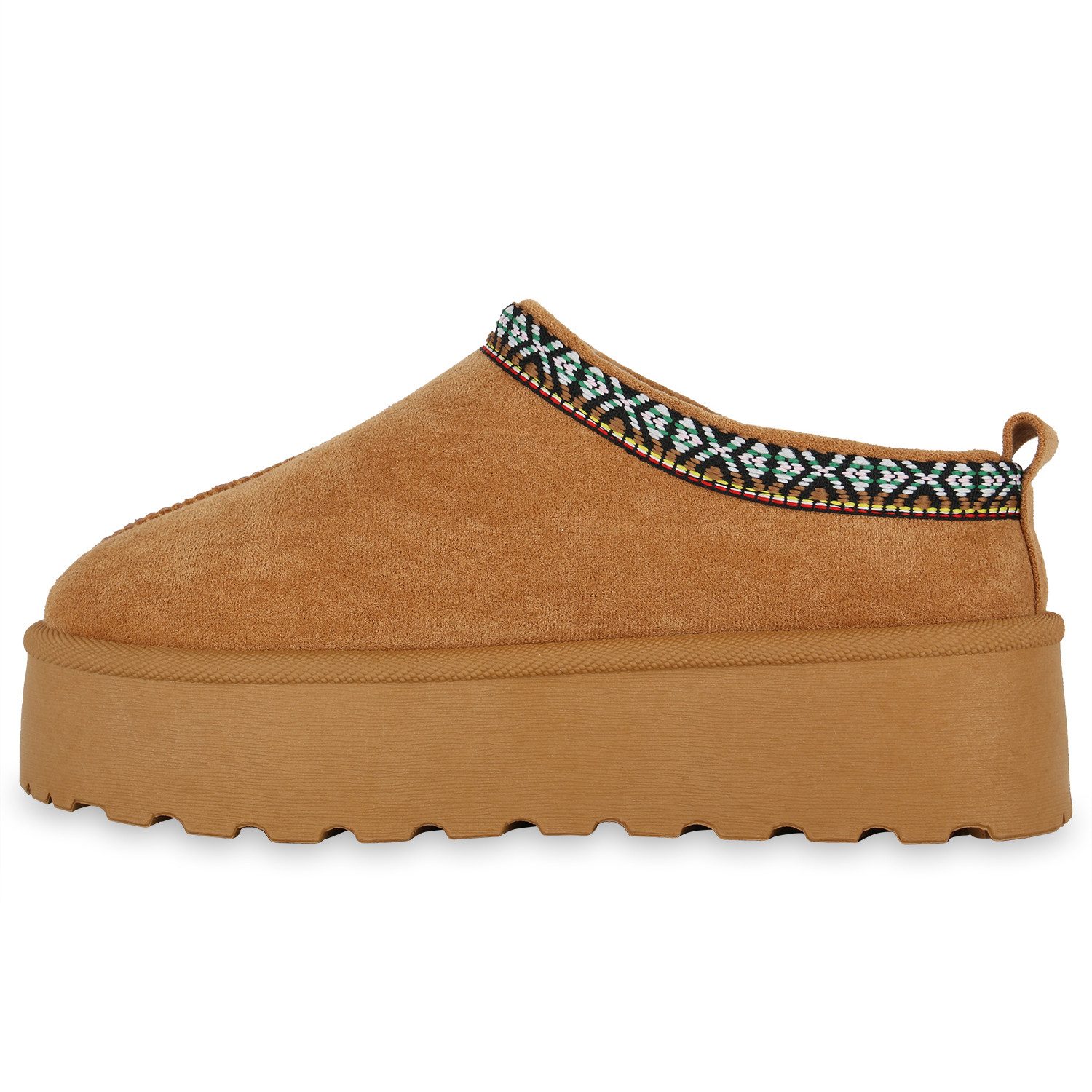 VAN HILL 841495 Hausschuh Damen Warm Gefütterte Pantoffeln Hausschuhe Bequeme Prints