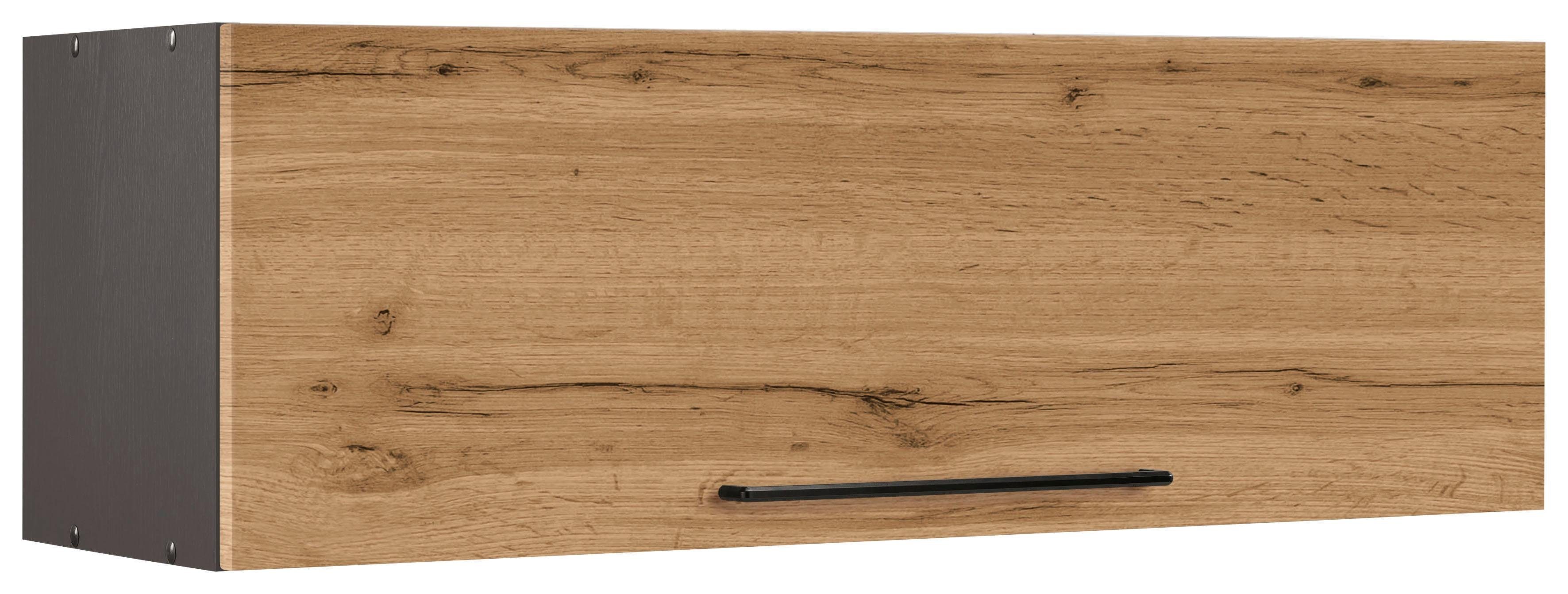 KOCHSTATION Klapphängeschrank KS-Tulsa 100 cm breit, mit 1 Klappe, schwarzer Metallgriff, MDF Front