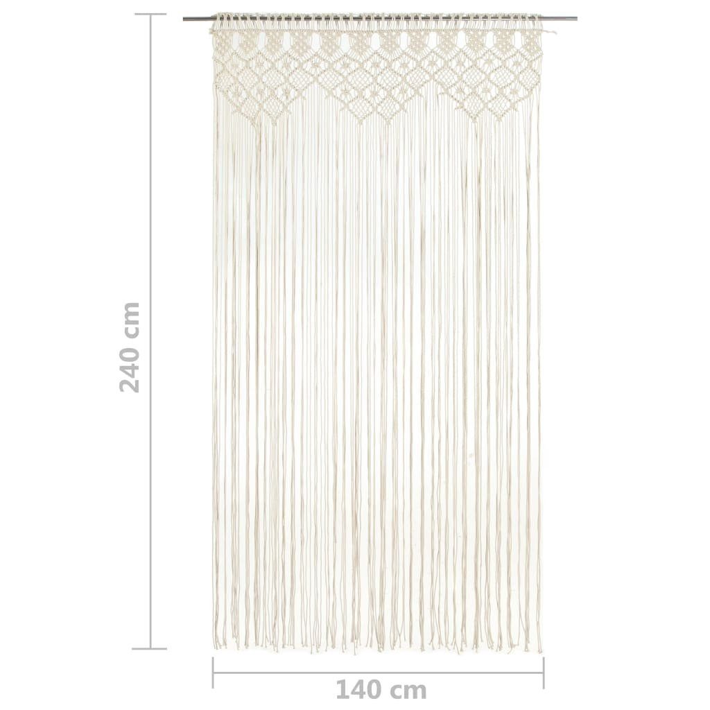 Vorhang Baumwolle, Creme 140x240 Makramee St) vidaXL, (1 cm Vorhang