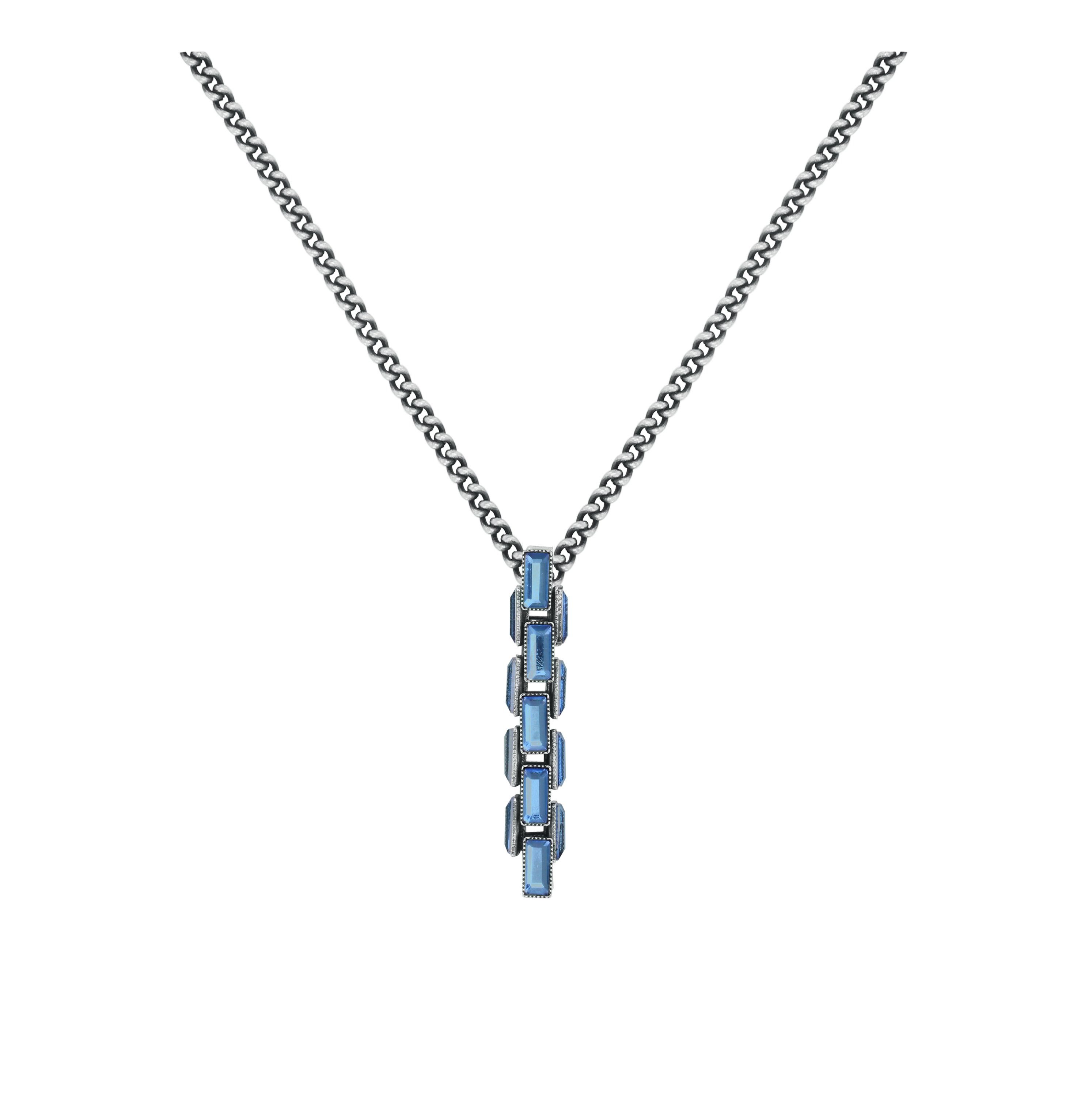 KONPLOTT Kette mit Anhänger KONPLOTT Halskette mit Anhänger Industrial Snake antik Silber blau