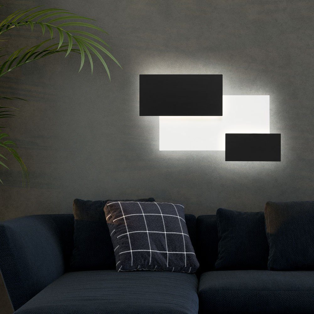 WOFI LED Wandleuchte, Wandleuchte inklusive, Esszimmerleuchte schwarz Glas satiniert Leuchtmittel Warmweiß, Wandlampe weiß