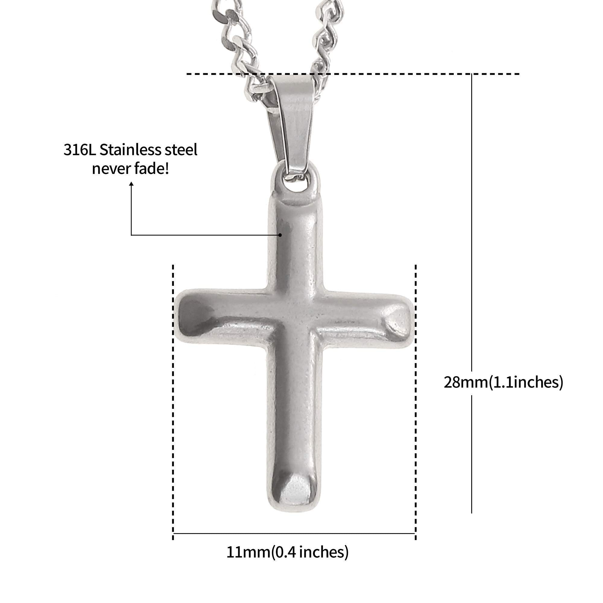 Anhänger Anhänger Edelstahl by Kette mit Silber Made Nami Halskette Herren, Kreuz Kreuzkette Gliederkette