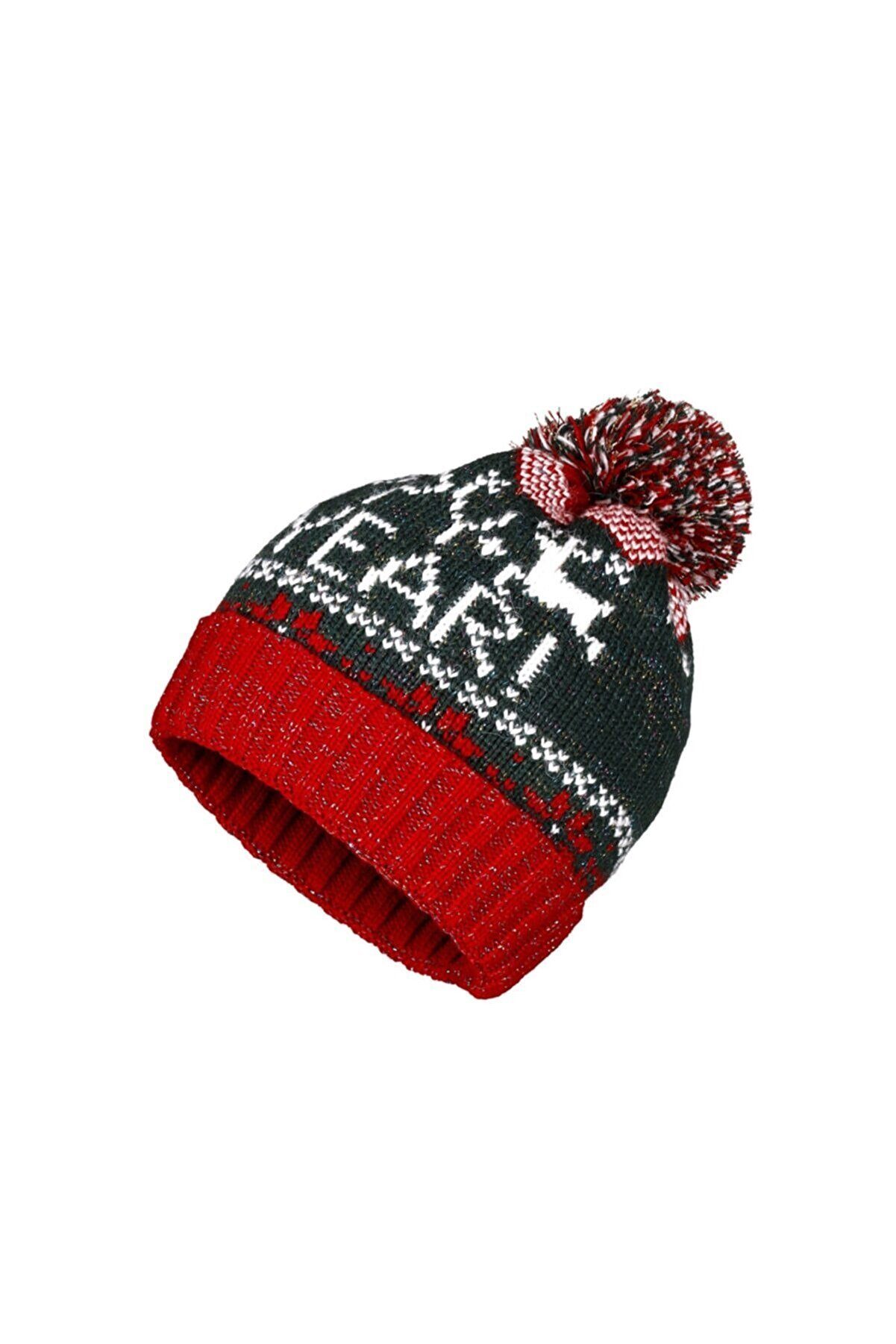 Selef Creation Strickmütze Bommelmütze Weihnachten Merry Christmas Strickmütze Weihnachtsmürze