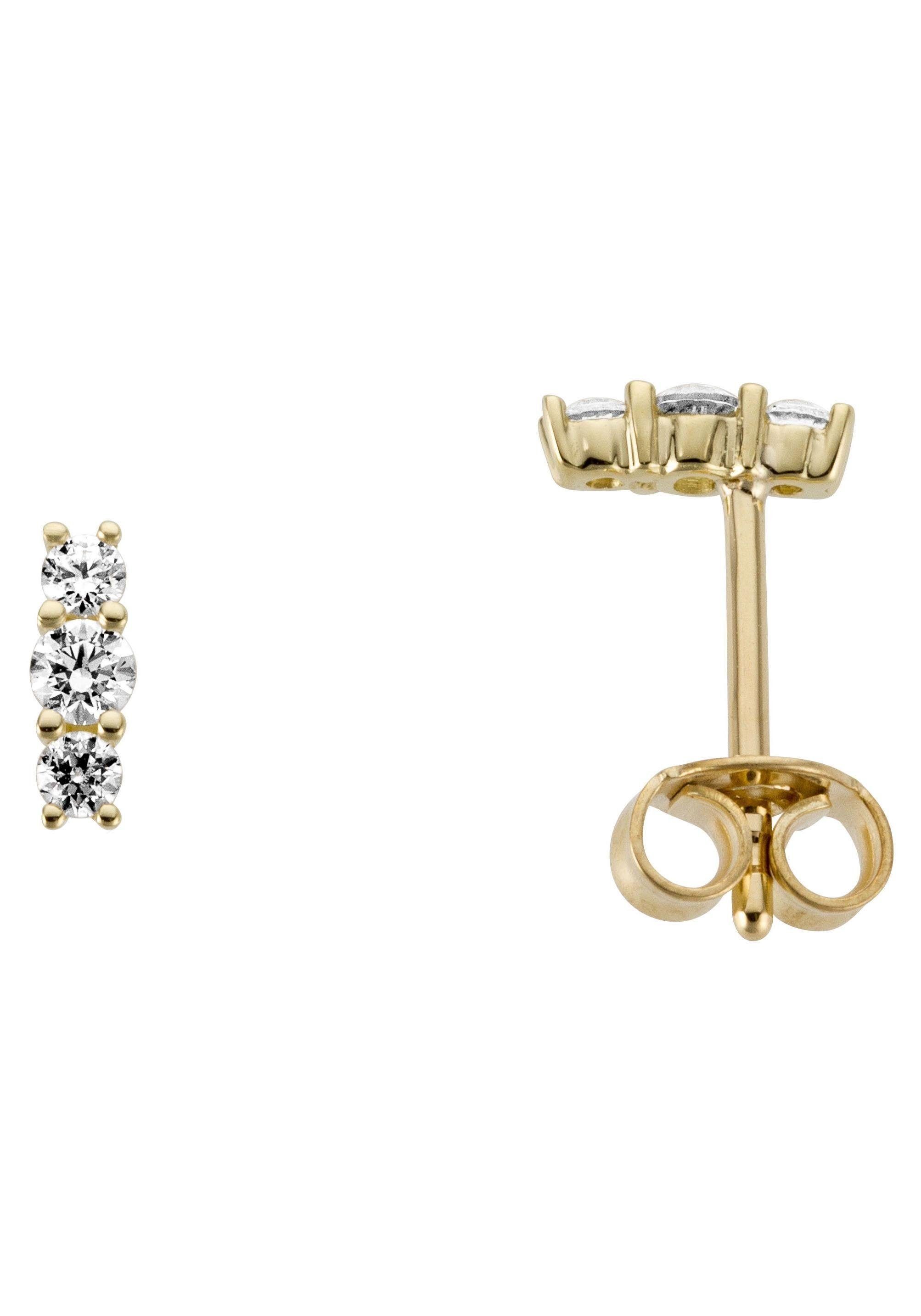 Firetti Paar Ohrstecker Schmuck Geschenk Gold 333 Ohrschmuck, mit Zirkonia (synth)