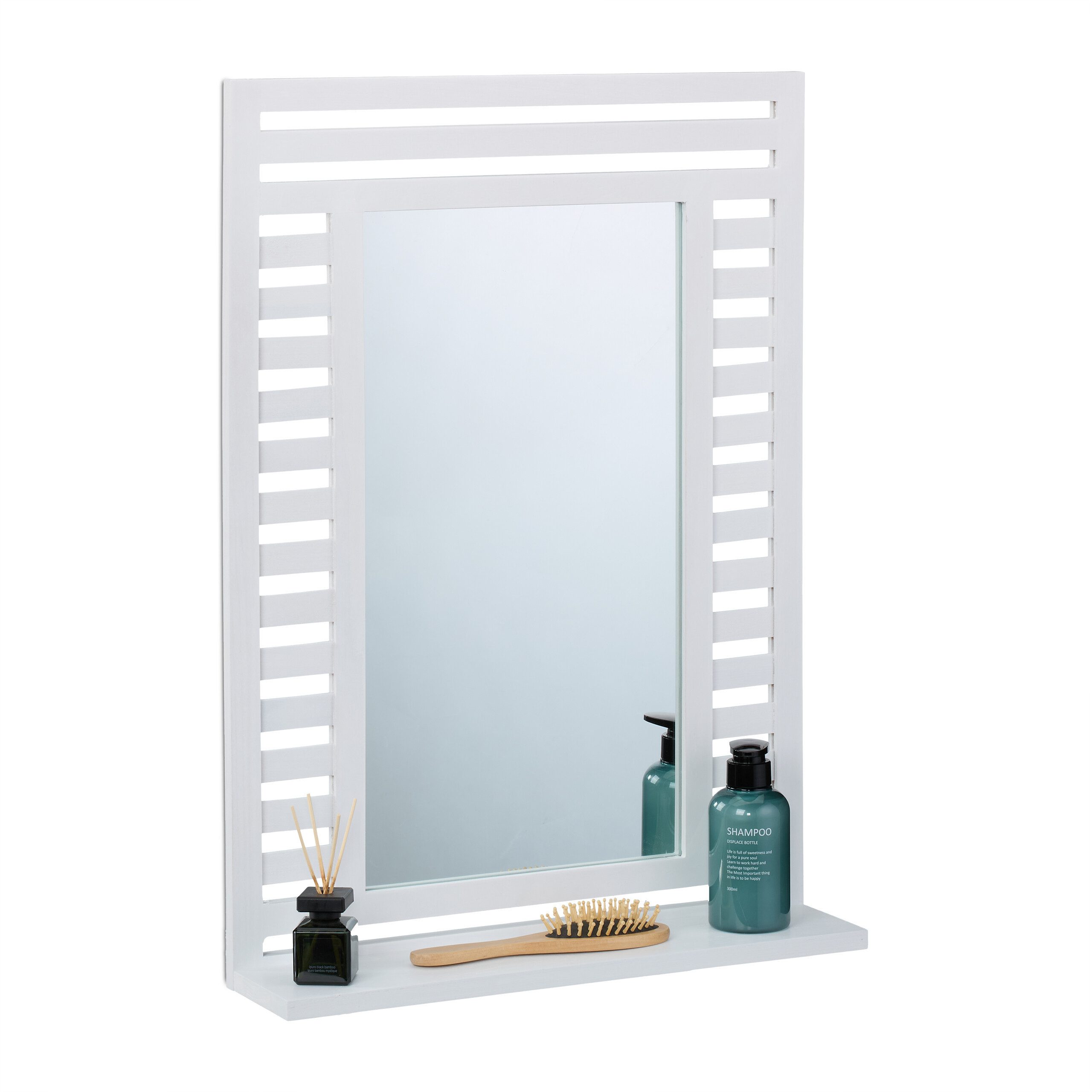 relaxdays Badspiegel mit Ablage in Weiß günstig online kaufen