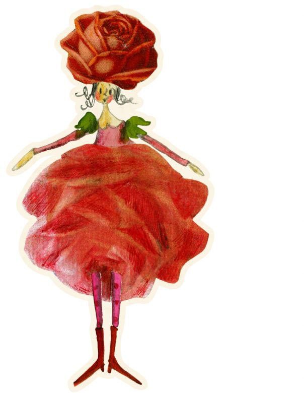Juli (1 St) Rosen Wall-Art Elfe Rose Wandtattoo Monat