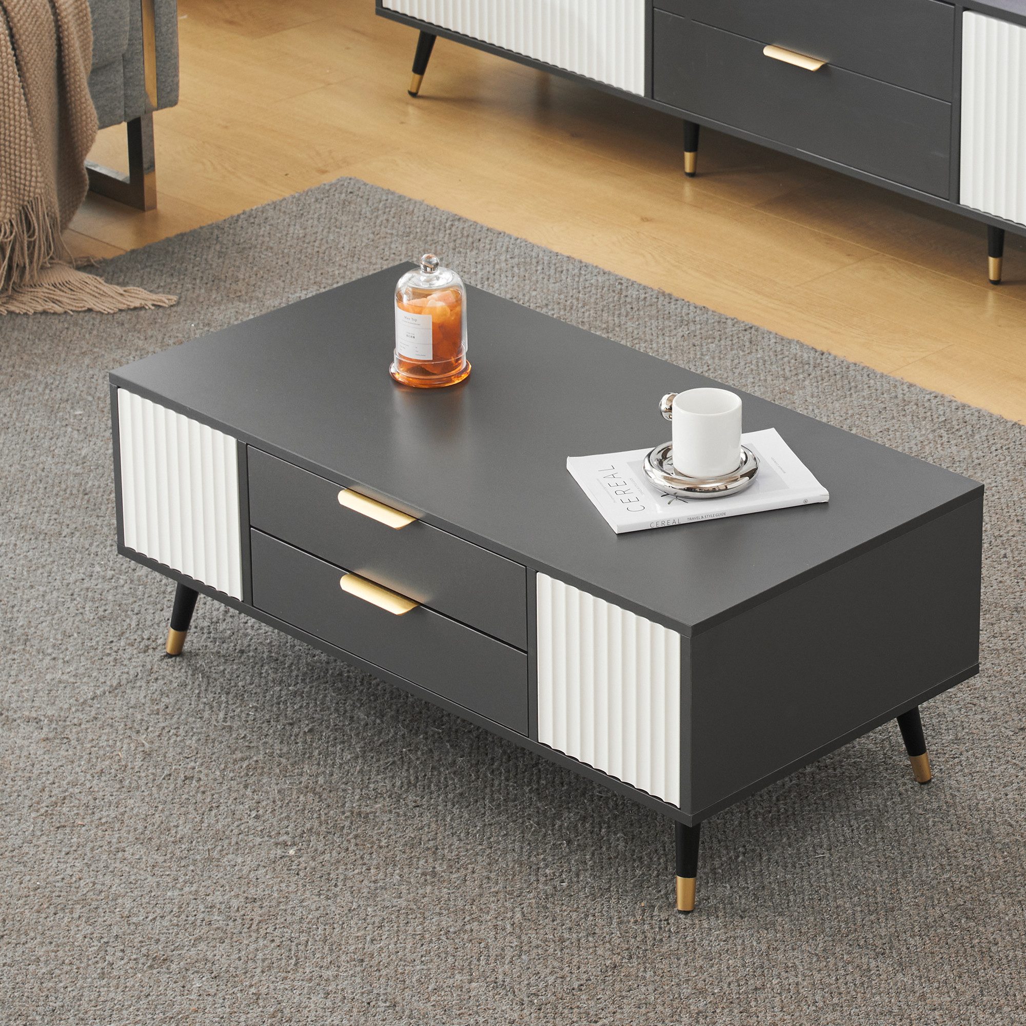 HAUSS SPOLE Couchtisch 100x50x40cm mit 2 günstig online kaufen