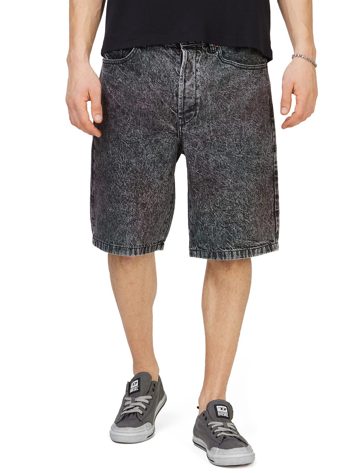 Diesel Jeansshorts Loose Fit - Bunt Besprüht - D-MAXS-SP 0HBAQ