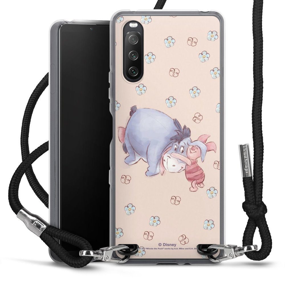 DeinDesign Handyhülle Disney Winnie Puuh Ferkel Esel I ahh und Ferkel, Sony Xperia 10 III Handykette Hülle mit Band Case zum Umhängen