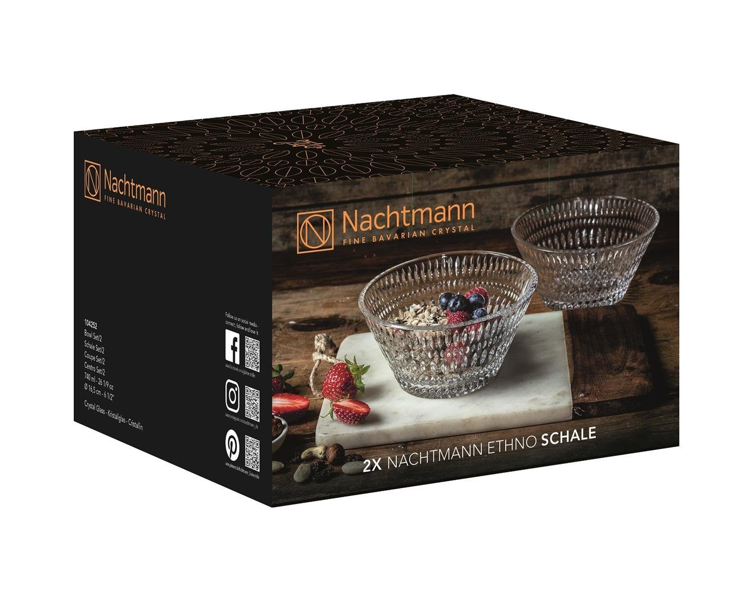 Nachtmann Servierschüssel Nachtmann (Packung) Glas, set, Bowl Ethno 2er