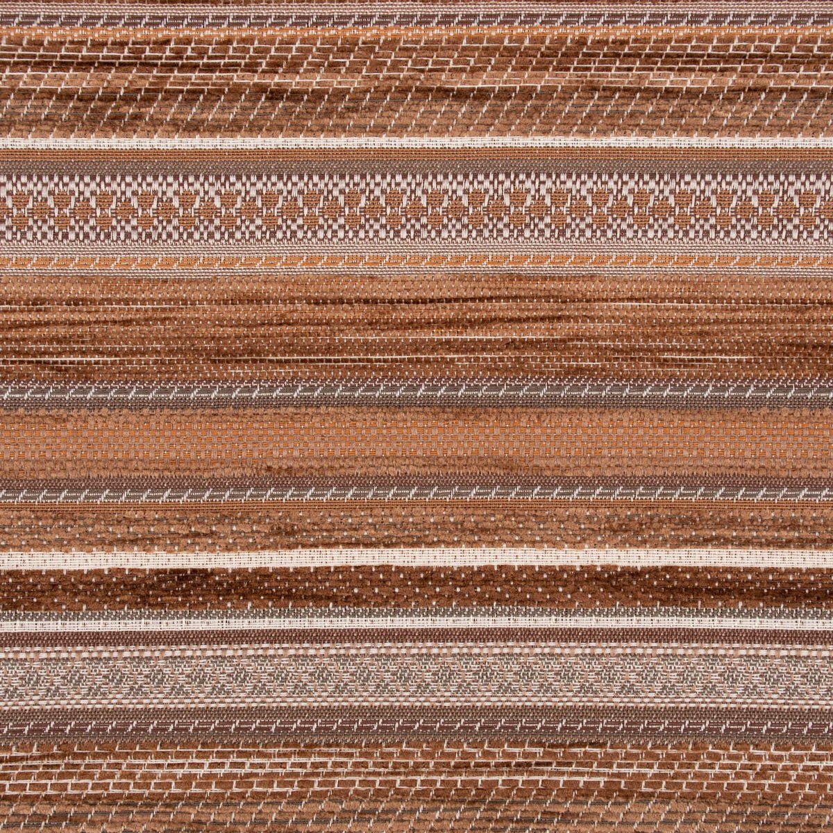 SCHÖNER LEBEN. Stoff Möbelstoff Bezugsstoff Chenille KRUMBACH Streifen  braun beige 140cm, made in Germany