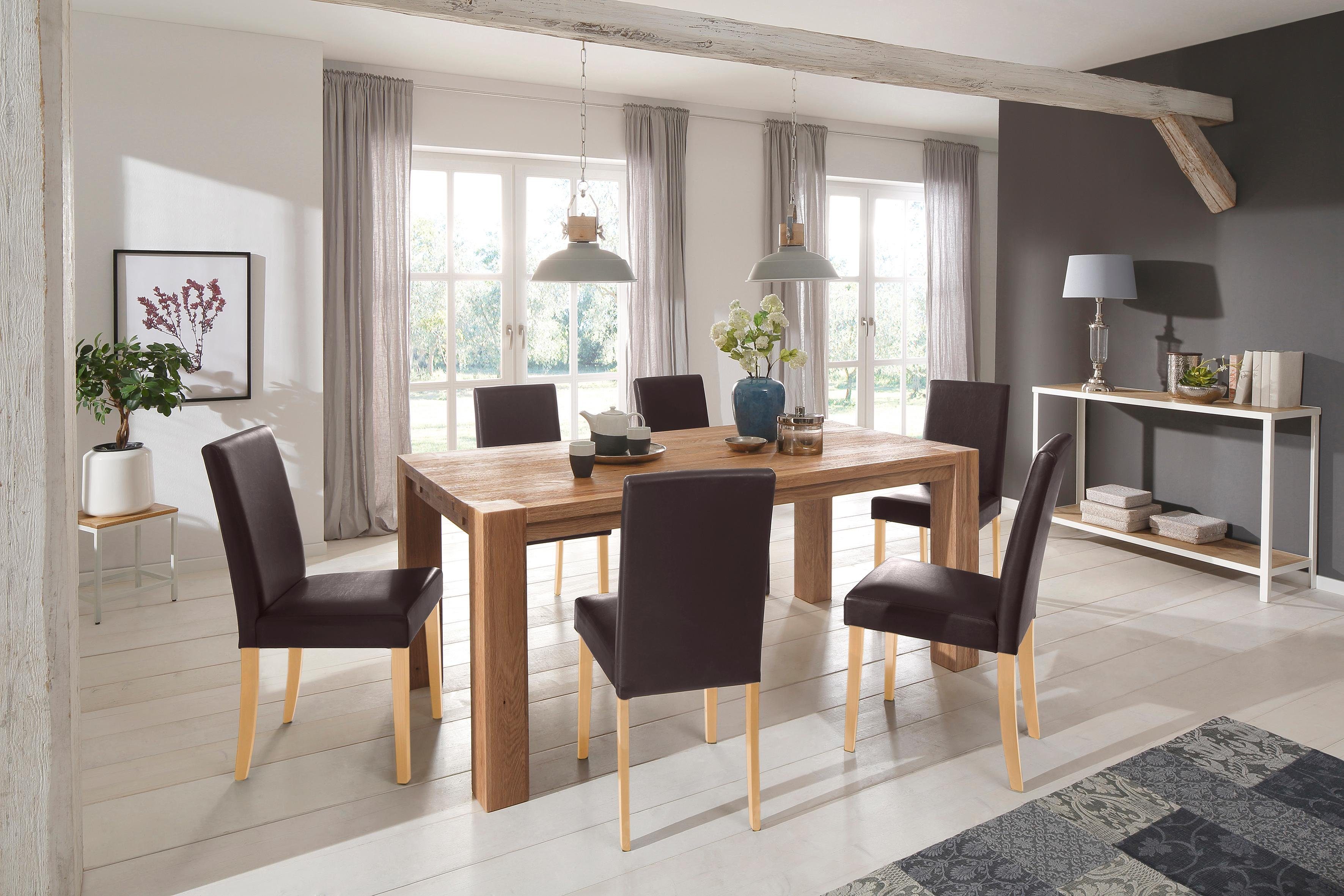 Home affaire Essgruppe »Livara«, (Set, 7-tlg), bestehend aus 6 Lucca Stühlen  und dem Mary Esstisch online kaufen | OTTO