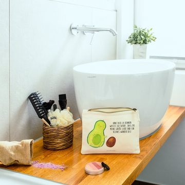Mr. & Mrs. Panda Kosmetiktasche Avocado rollt Kern - Weiß - Geschenk, Makeup, Liebe, Federmappe, Stif (1-tlg)
