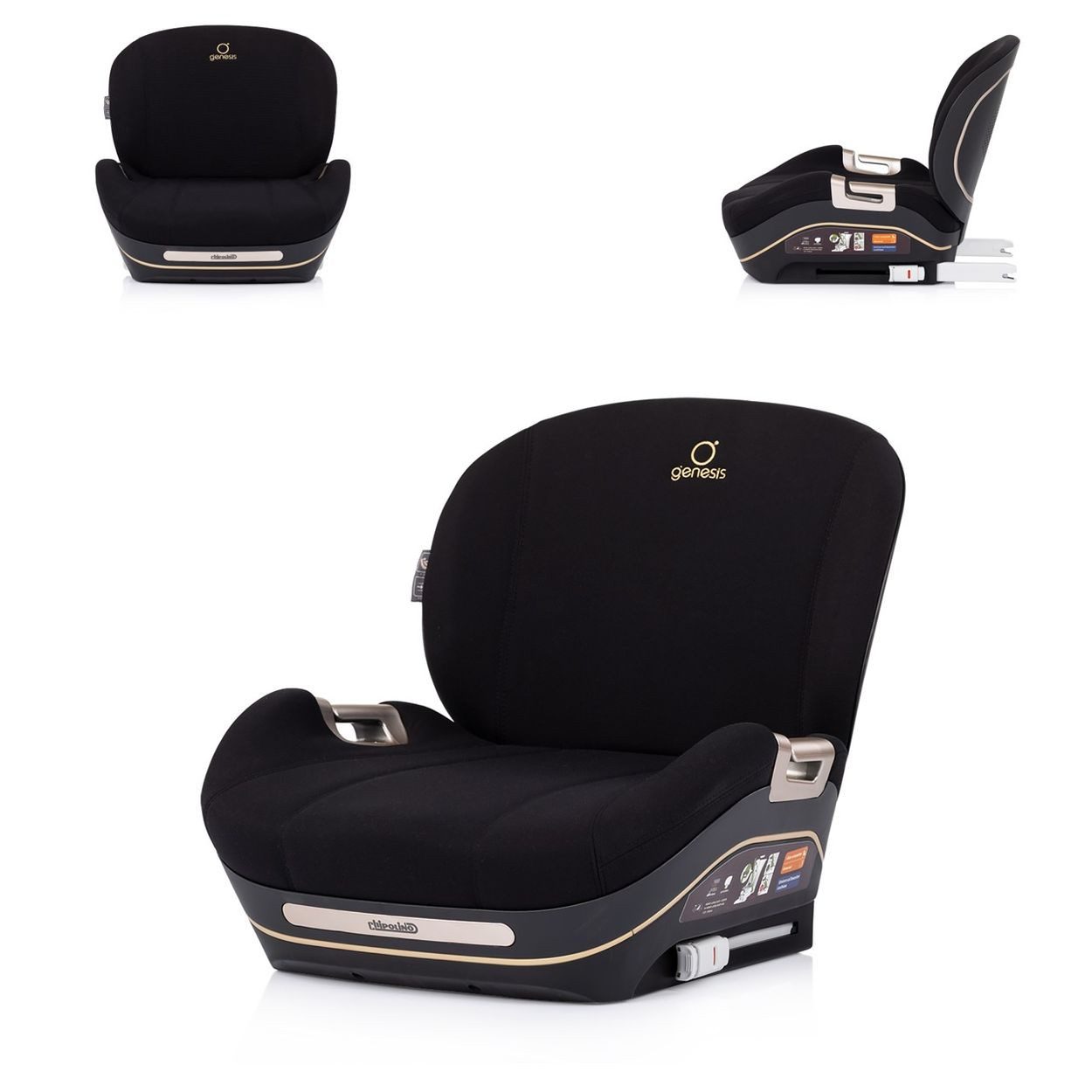 Chipolino Kindersitzerhöhung Genesis Isofix 125-150 cm, ab: 6, bis: 12, i-Size, Rückenlehne, Sitzerhöhung der Gruppe 3 (22 - 36 kg), schneller