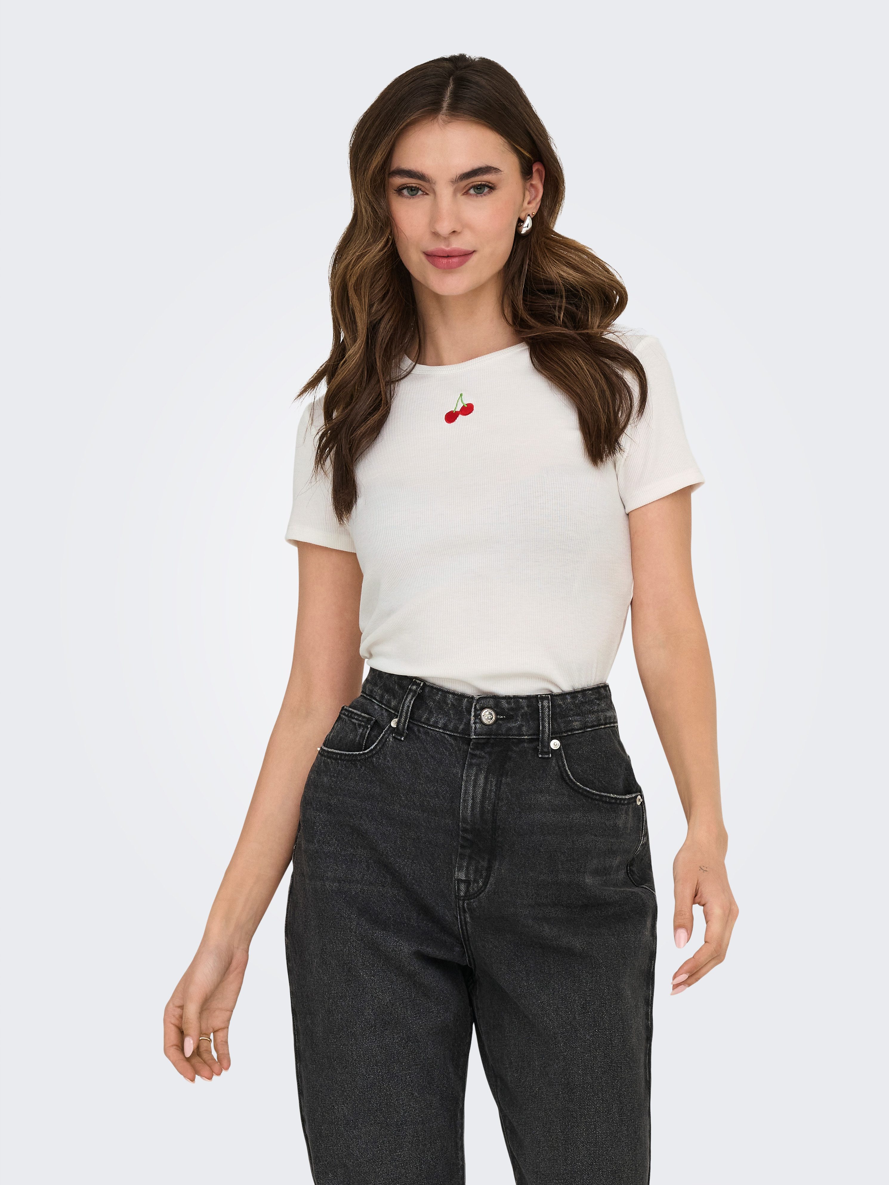 ONLY Kurzarmshirt ONLDANIELLA S/S RIB TOP günstig online kaufen