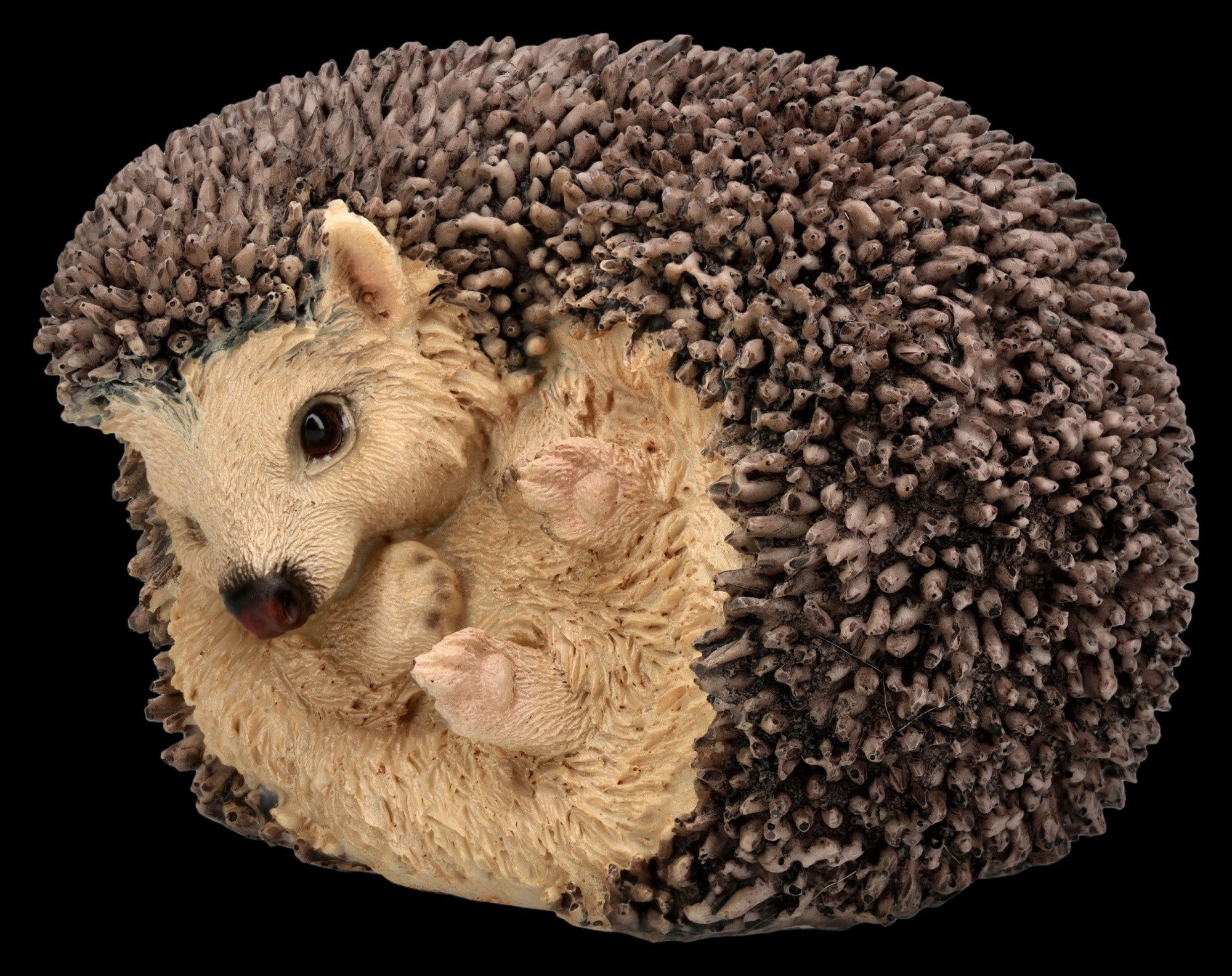 Figuren Shop GmbH Gartenfigur Igel Gartenfigur liegend eingerollt Tierfigur Gartendeko 13 cm Deko