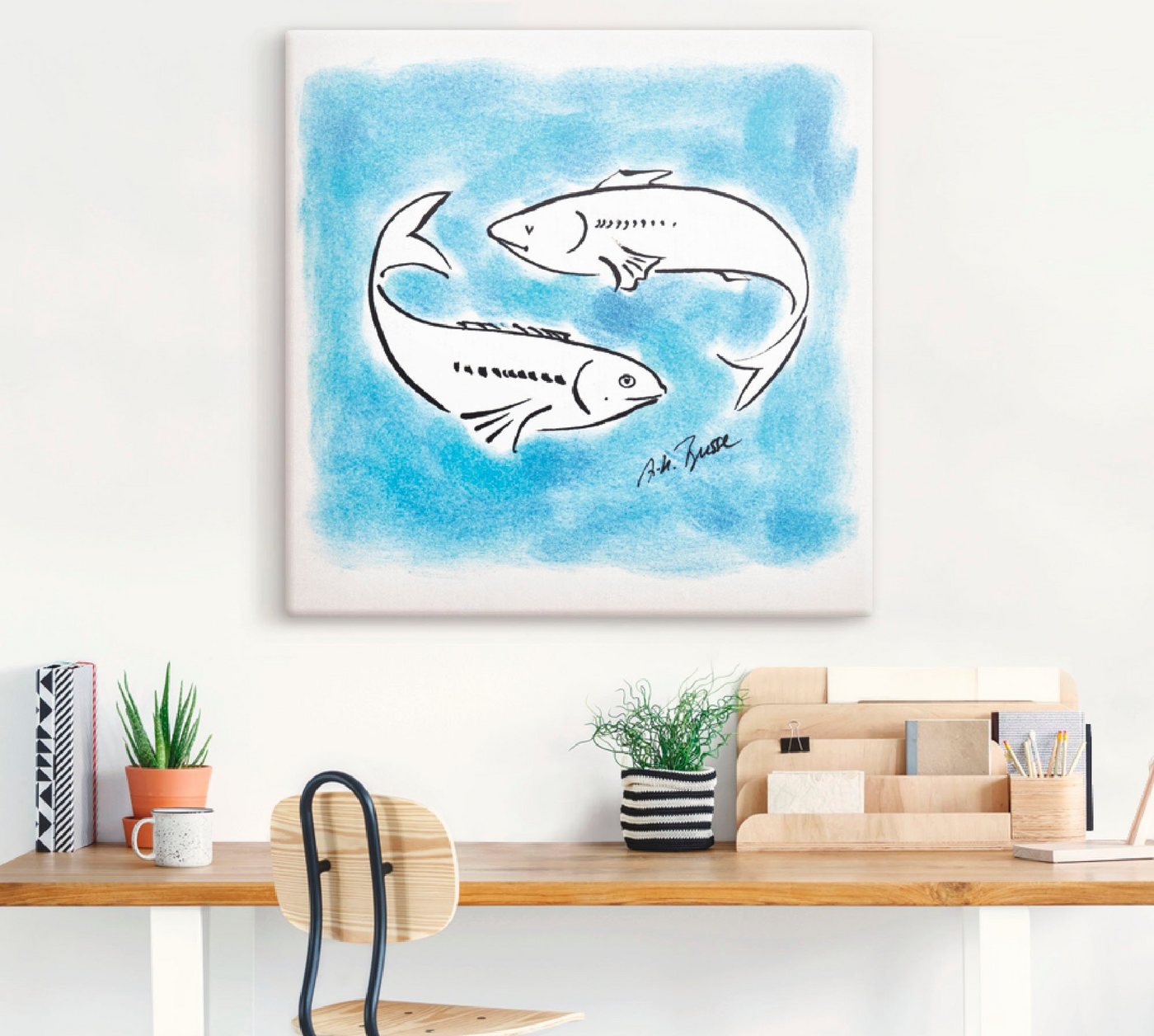 Artland Wandbild »Serie Sternzeichen Fische«, Sternzeichen (1 Stück), in vielen Größen & Produktarten -Leinwandbild, Poster, Wandaufkleber / Wandtattoo auch für Badezimmer geeignet-kaufen