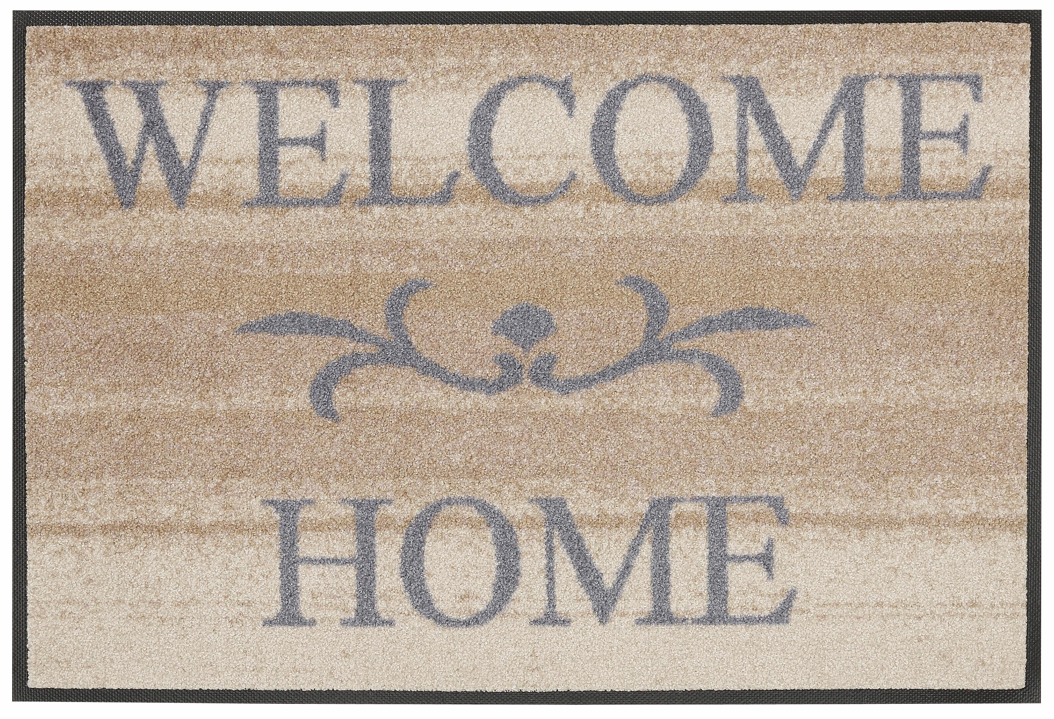 Fußmatte Welcome Home, wash+dry by Kleen-Tex, rechteckig, Höhe: 7 mm, Schmutzfangmatte, mit Spruch, In- und Outdoor geeignet, waschbar