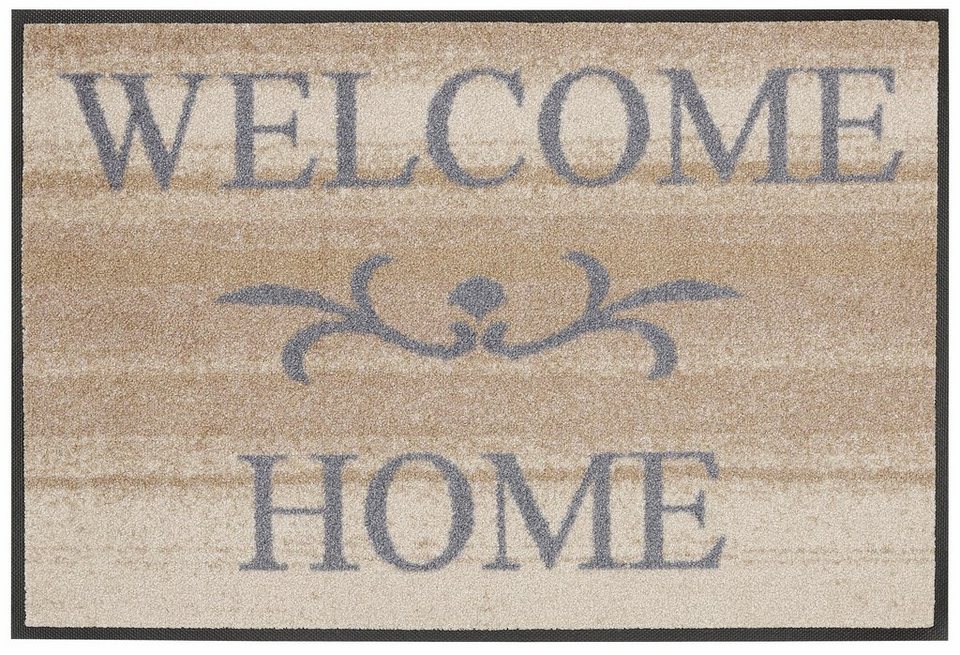 Fußmatte Welcome Home, wash+dry by Kleen-Tex, rechteckig, Höhe: 7 mm,  Schmutzfangmatte, mit Spruch, In- und Outdoor geeignet, waschbar