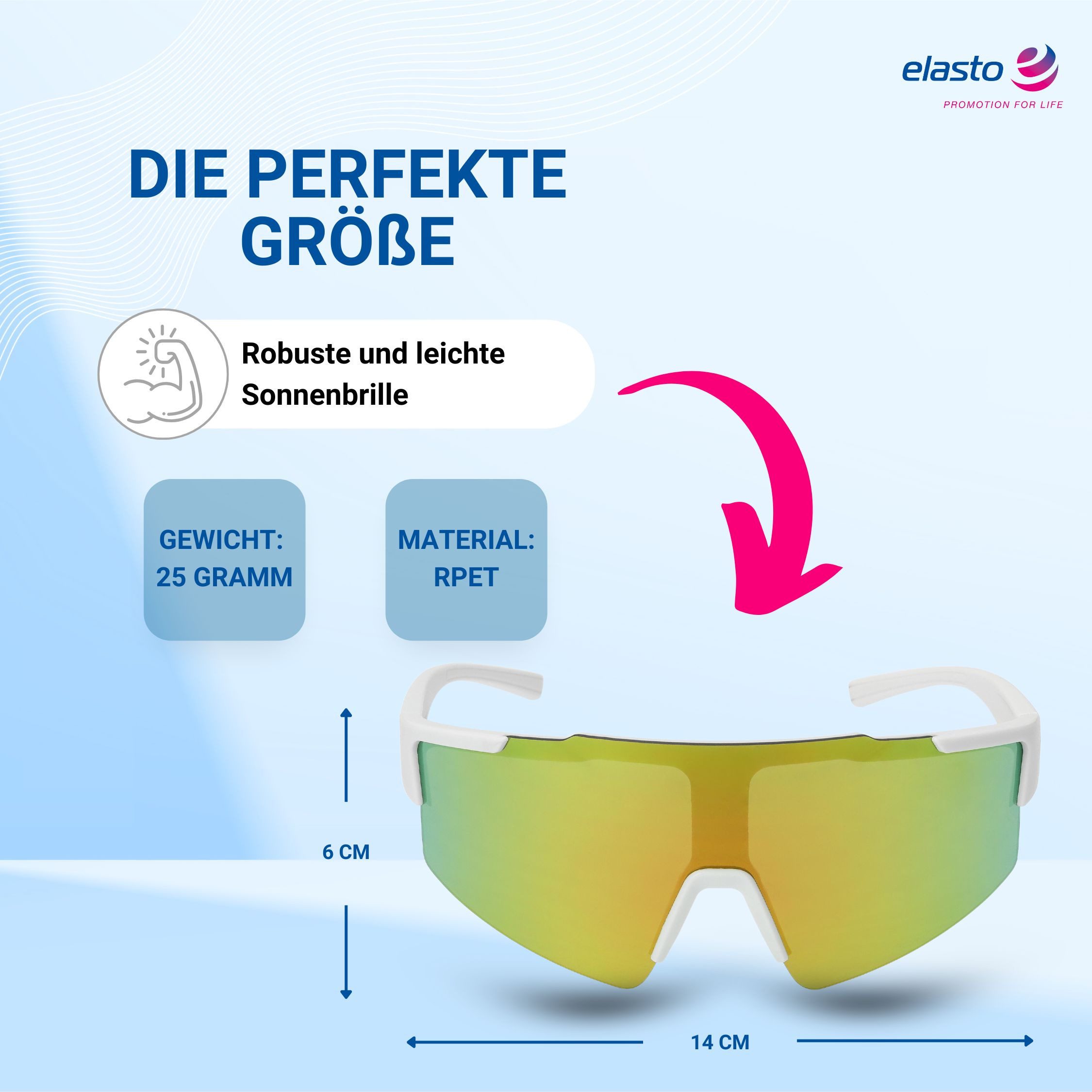 elasto Sonnenbrille Schnelle Brille mit verspiegelten Gläsern für Sport – Bild 4 von 5