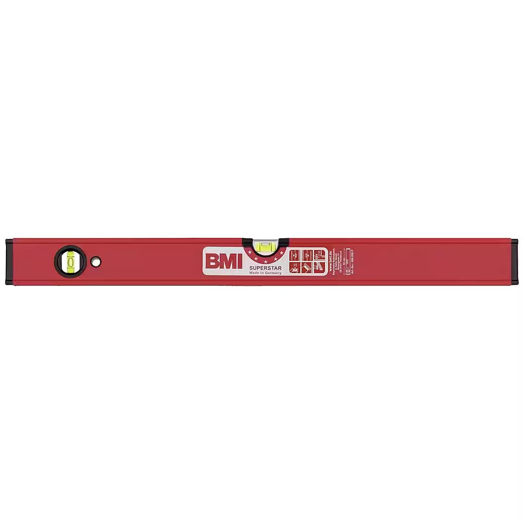 BMI Wasserwaage BMI 696040P Wasserwaage 40 cm Leichtmetall Präzision ±0,5 mm/m, Präzisionswasserwaage Messwerkzeug Richtwaage