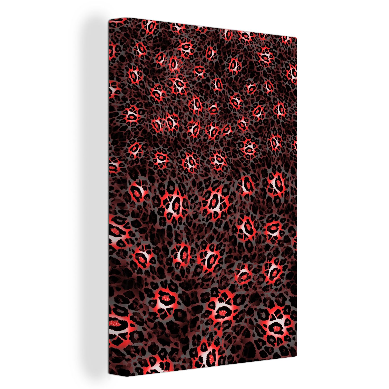 St), Rot inkl. 20x30 Druck cm (1 Tiere, Panther fertig - Gemälde, Leinwandbild - Zackenaufhänger, Leinwandbild bespannt OneMillionCanvasses®