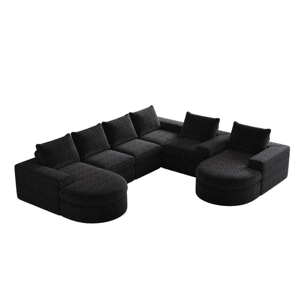 MODFU Sofa Modulares Chenille-Sofa mit Nackenkissen, günstig online kaufen
