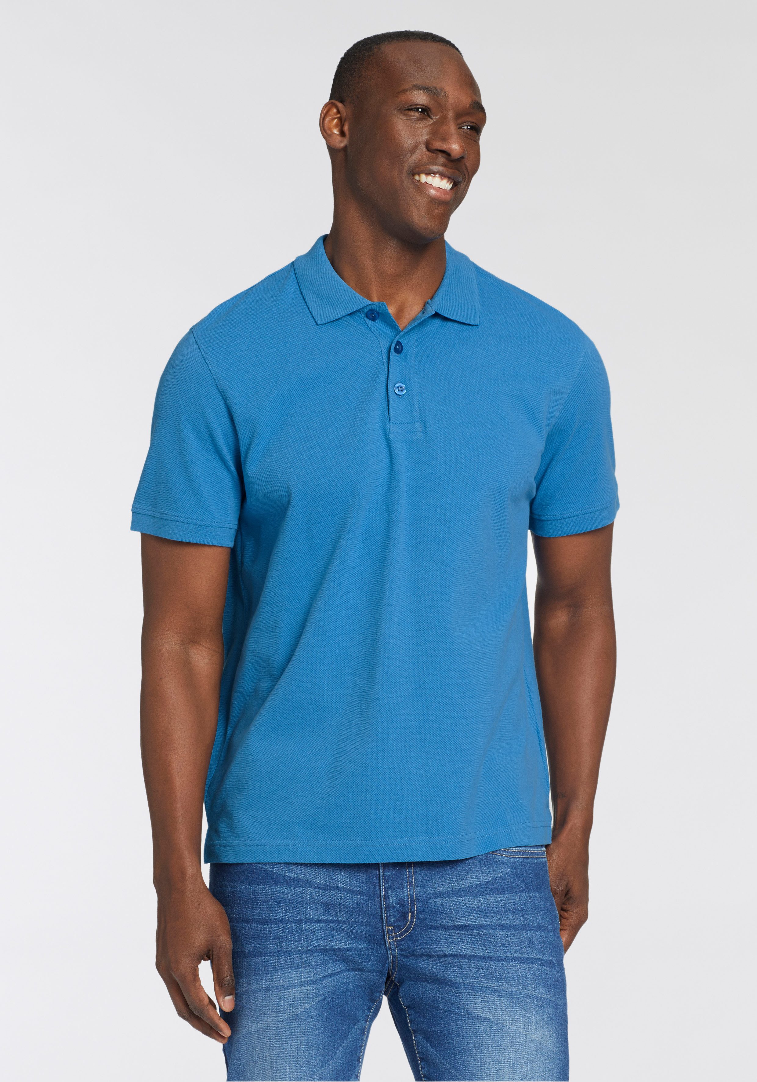 Man's World Poloshirt Kurzarm, lockere Passform, unifarben günstig online kaufen