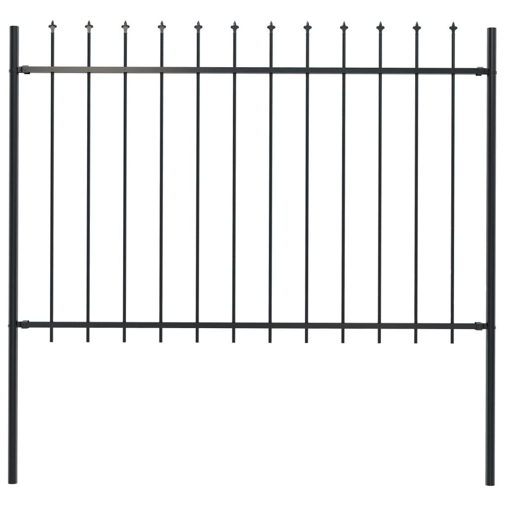 vidaXL Gartenzaun Gartenzaun Woerden mit Speerspitze Stahl 170 x 120 cm Schwarz, (1-St)
