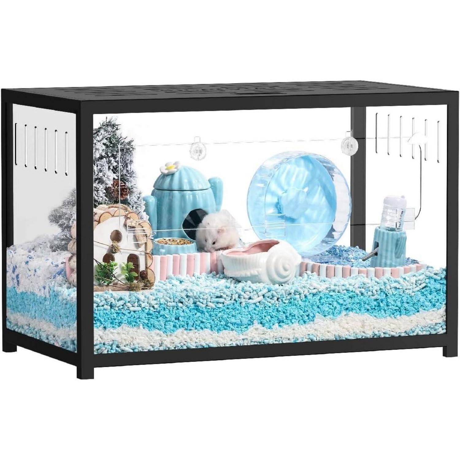 LuxusKollektion Kleintierkäfig Hamsterkäfig Metall 31.4x17.6x20in, Kauschutz, stapelbar, tiefes