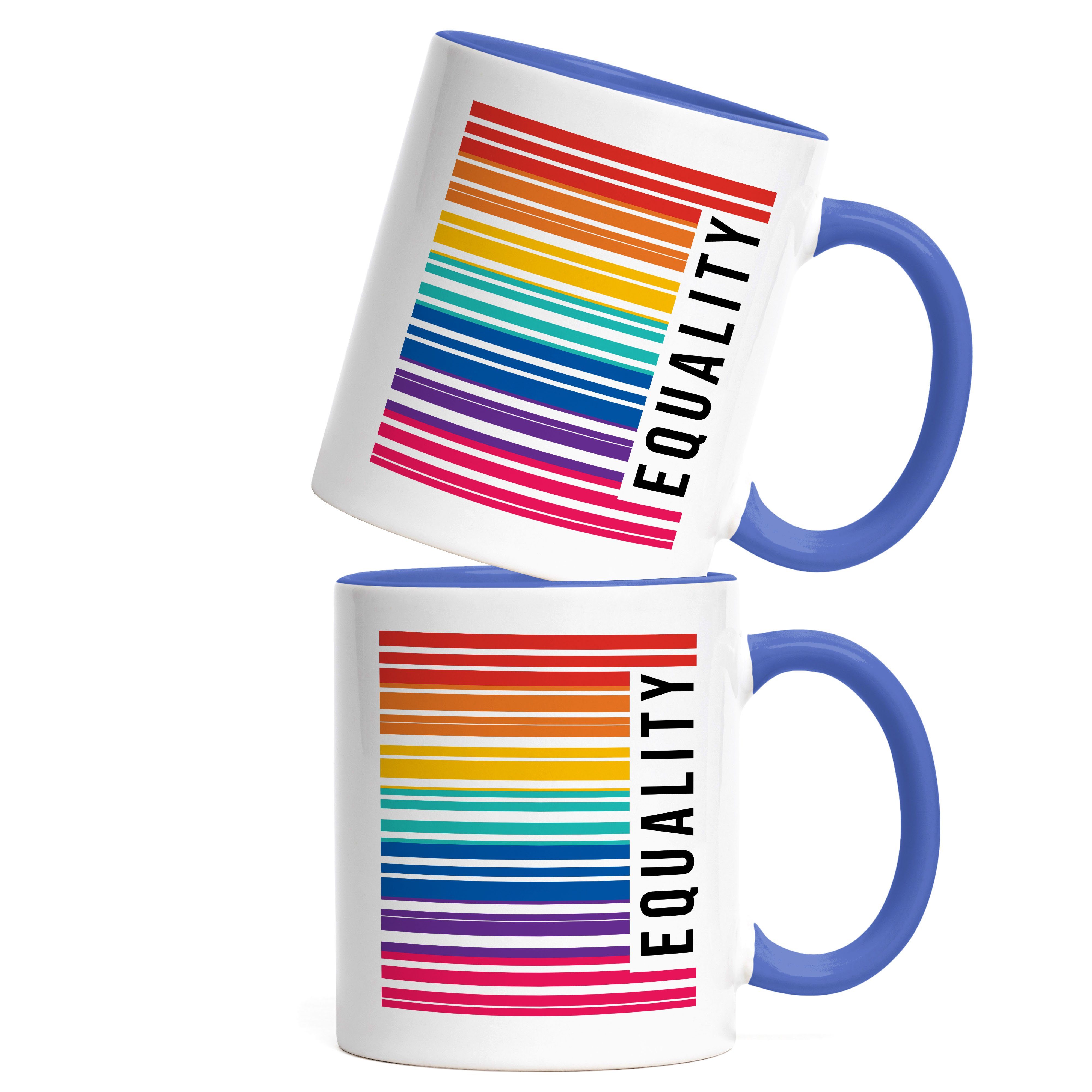 Pride Blau Equality Gay LGBT Geschenk Week Tasse LGBTQ Tasse Regenbogen LGBT CSD Homosexuell Queer Barcode Pride Hey!Print