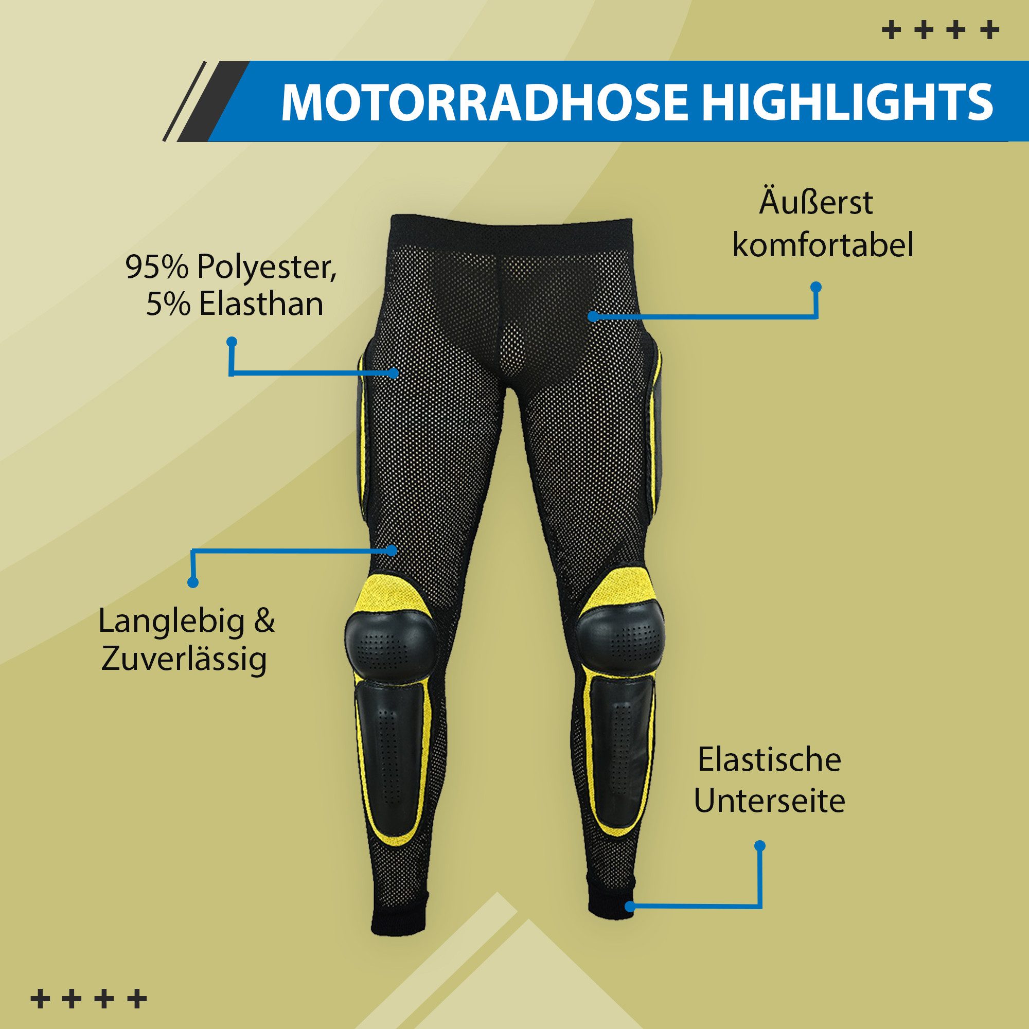 German Wear Protektorenhose GW520T, Protektorenhose Motorrad protektoren – Bild 4 von 5