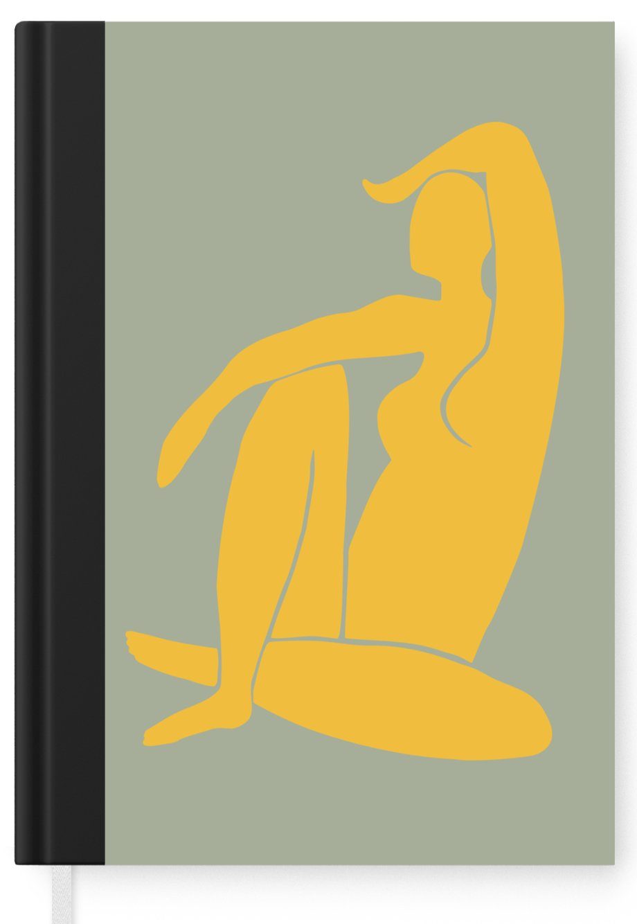 - Seiten, Frau Haushaltsbuch - - MuchoWow A5, Tagebuch, Minimalismus Grün 98 Notizheft, Gelb Design, Merkzettel, Journal, - Notizbuch