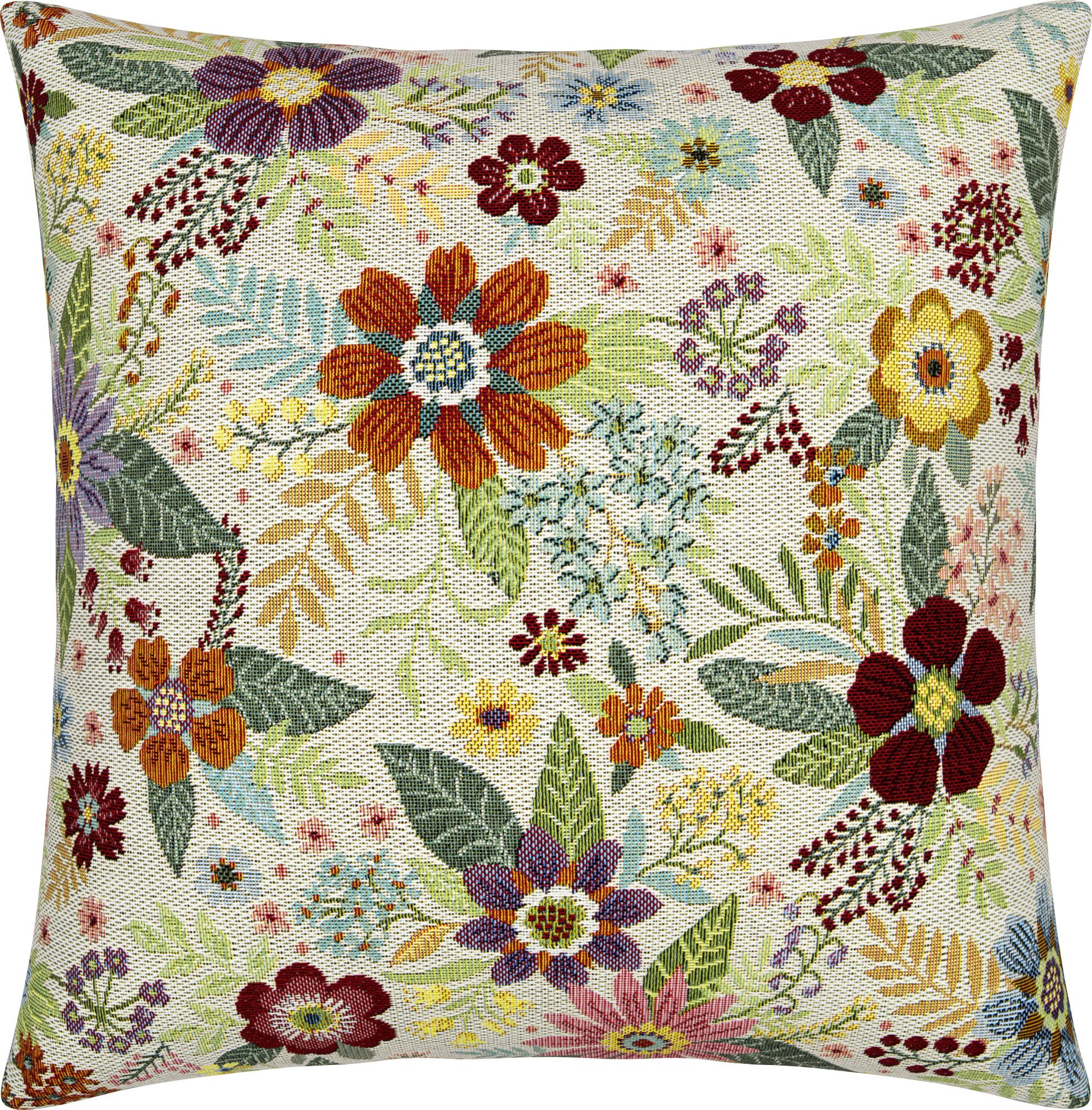 Erwin Müller Kissenhülle Kissenhülle "Blumen", Jacquard Blumen