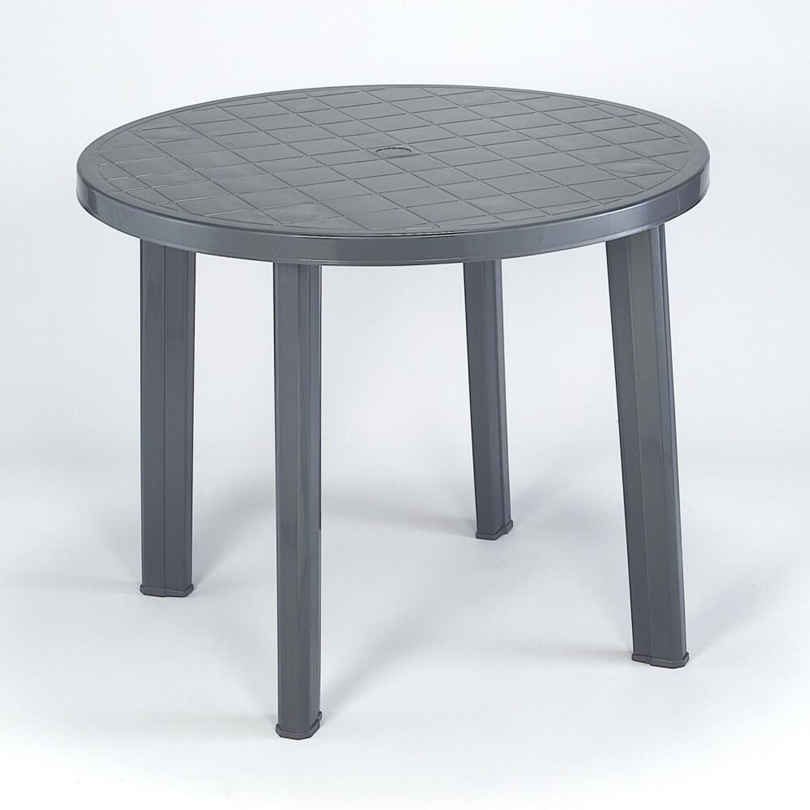 Ipae-Progarden Gartentisch Gartentisch Tondo 90cm anthrazit Kunststoff Terrassentisch Balkontisch