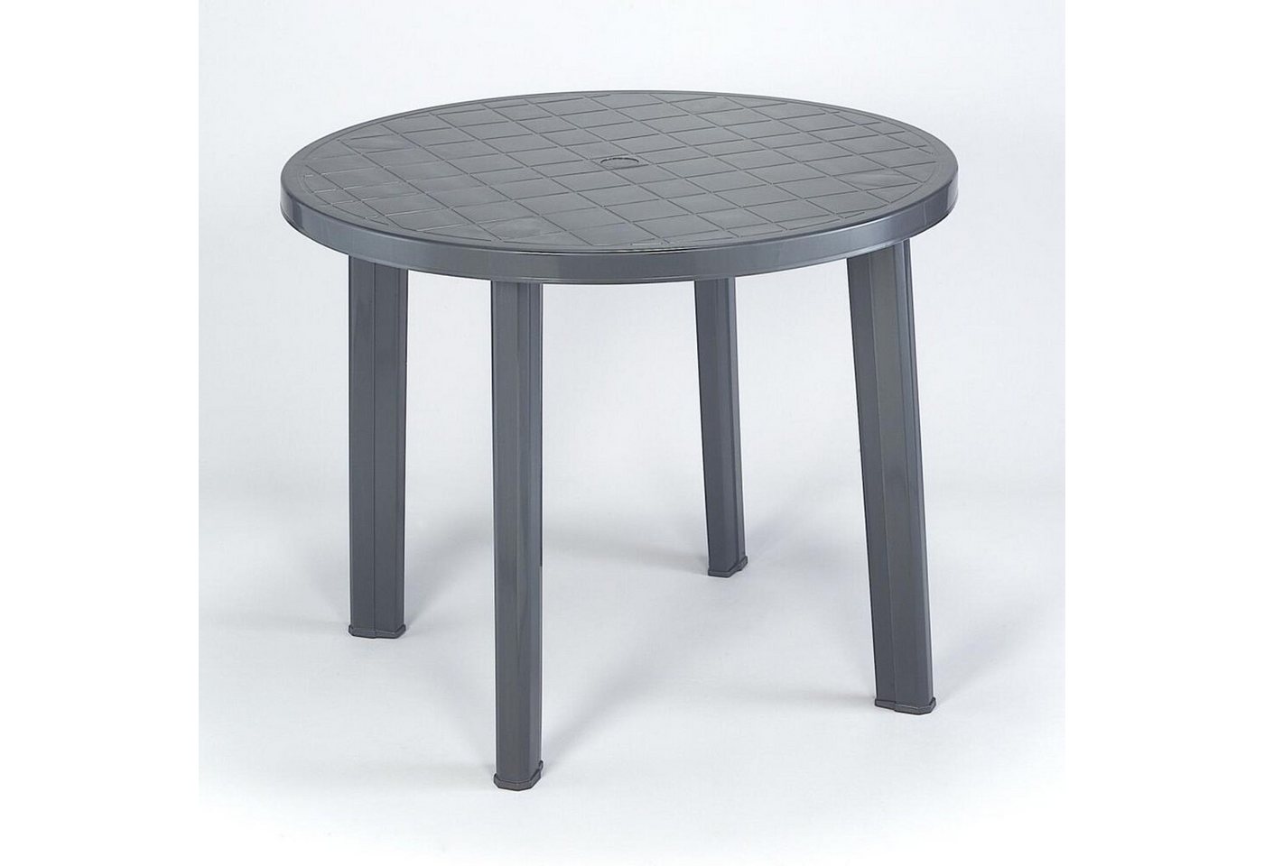 Ipae-Progarden Gartentisch Gartentisch Tondo 90cm anthrazit Kunststoff Terrassentisch Balkontisch