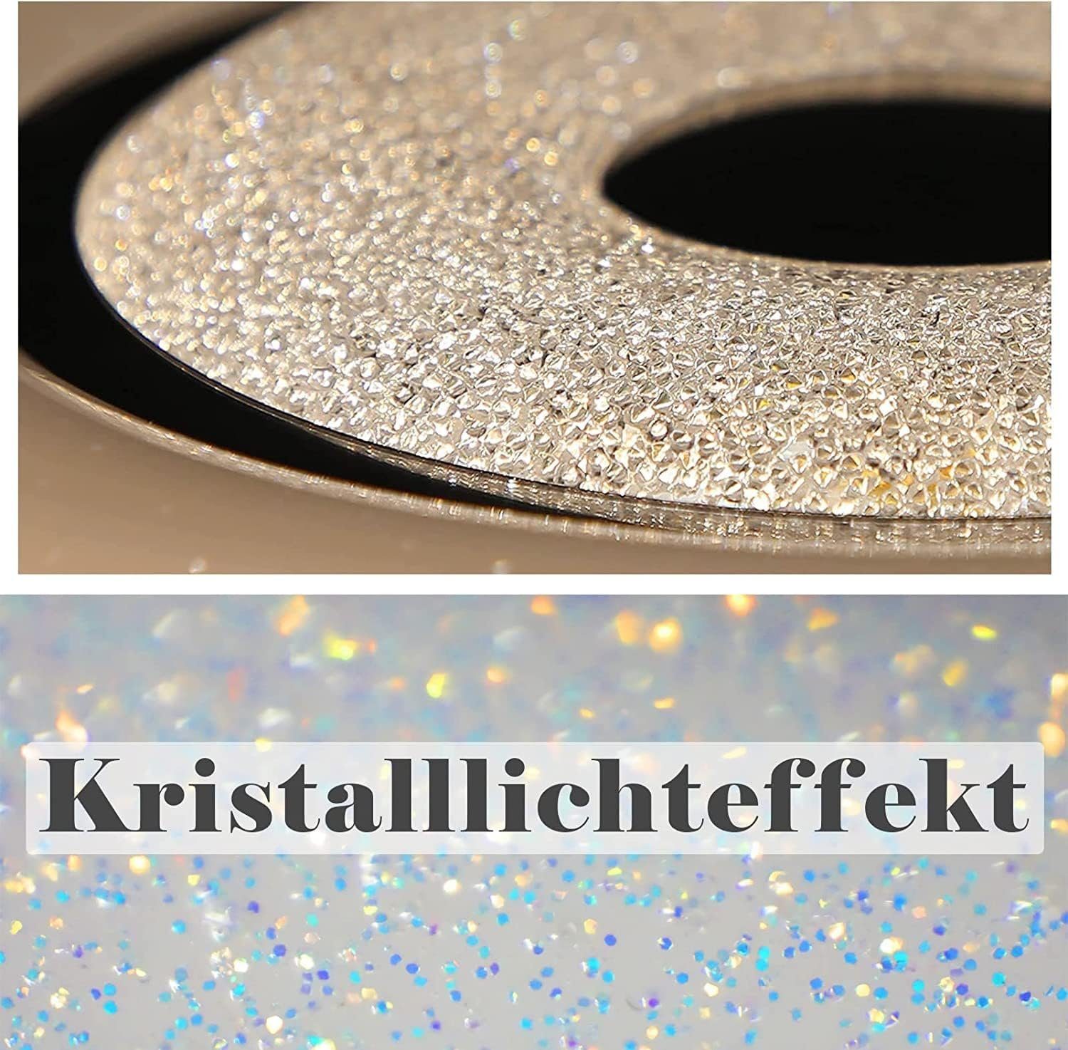 ZMH LED Deckenleuchte Sternenhimmel LED 18 W Ø30 cm CCT dimmbar mit Fernbedienung, LED fest integriert, Rund, Ø29×6cm, Sternenhimmel-Design – Bild 4 von 5