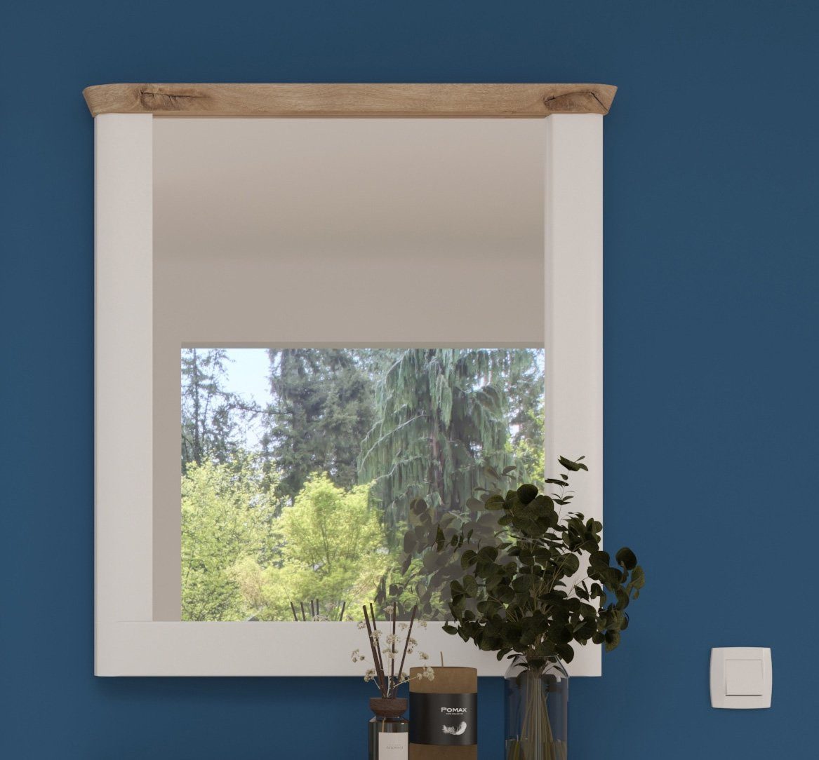 Newroom Spiegel Weiß 89 cm, Spiegel Spiegel Wandspiegel Garderobenspiegel Landhaus Skandinavisc...