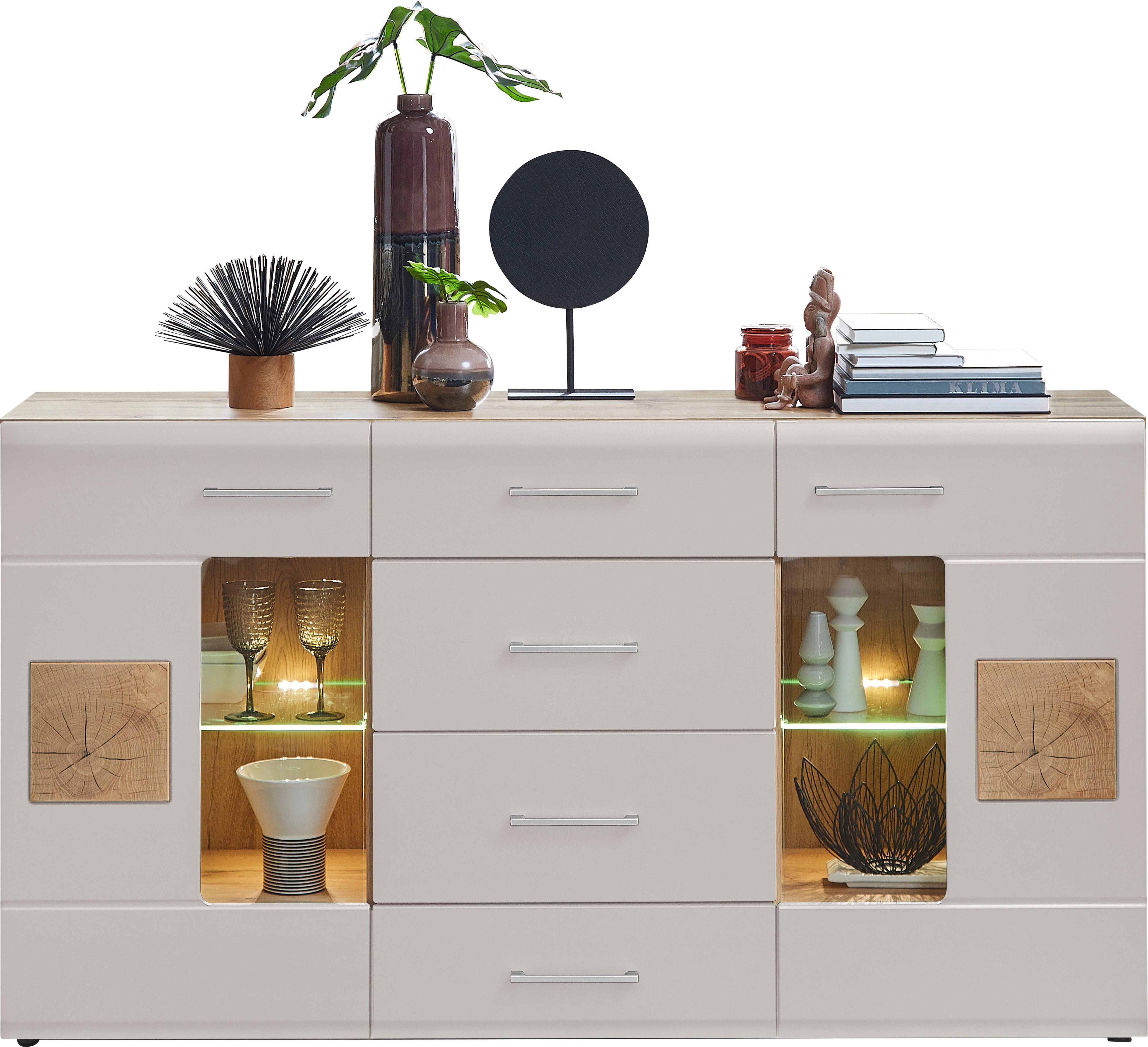 Innostyle Sideboard Sideboard SINFONIE, 170/94/40 cm BxHxT (1 St), 2 türig, 4 Schubkästen, LED-Beleuchtung, Soft-Close