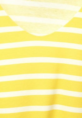 STREET ONE T-Shirt Street One Streifenshirt in Merry Yellow (1-tlg) Körpernah geschnitten